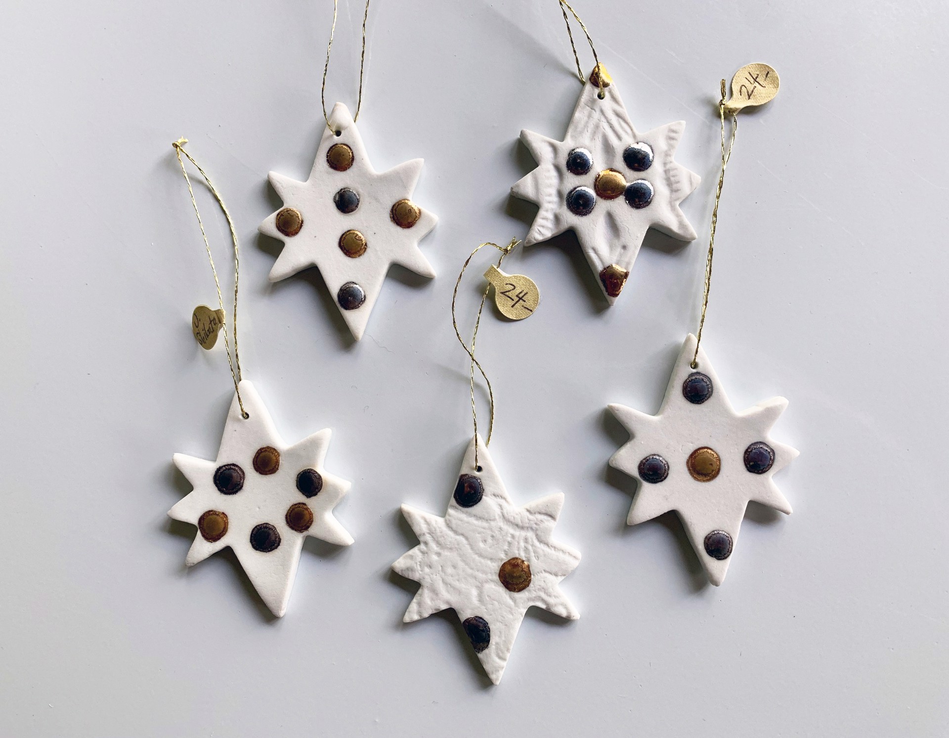 Gold and Silver Star Ornament by Juliane Shibata