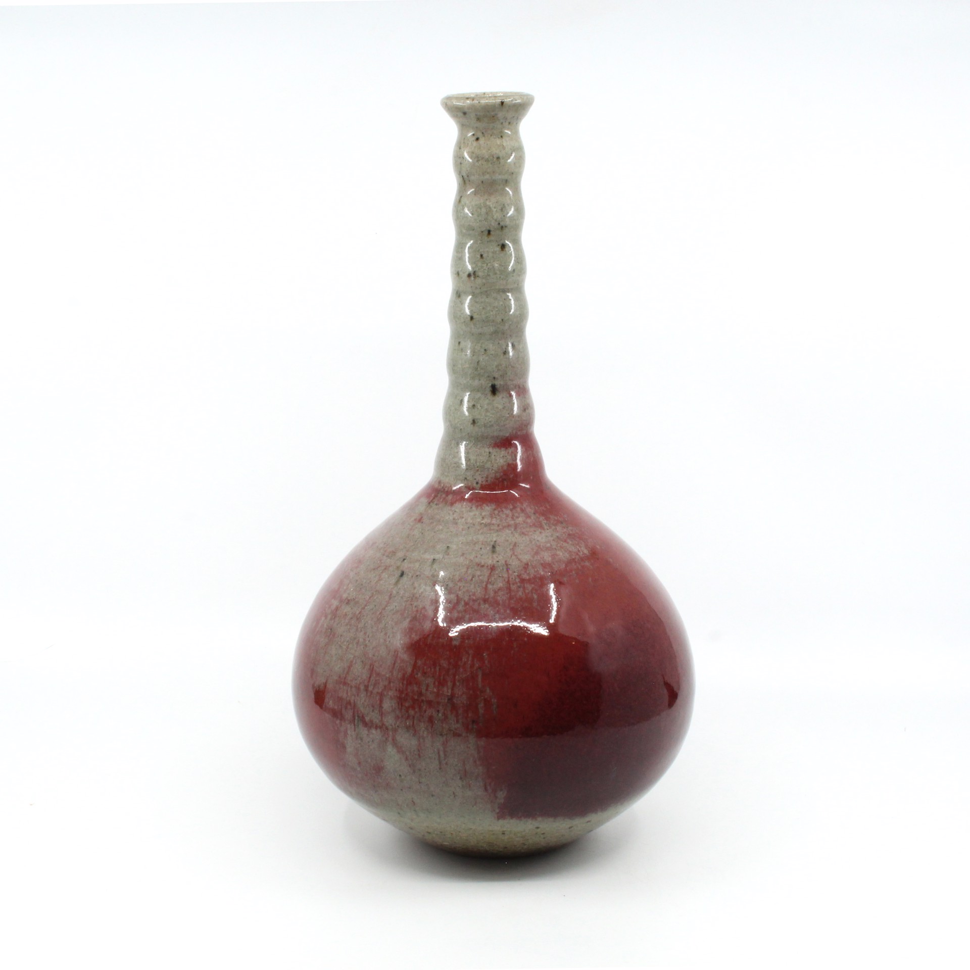 Red & Gray Vase by Heather Bradley