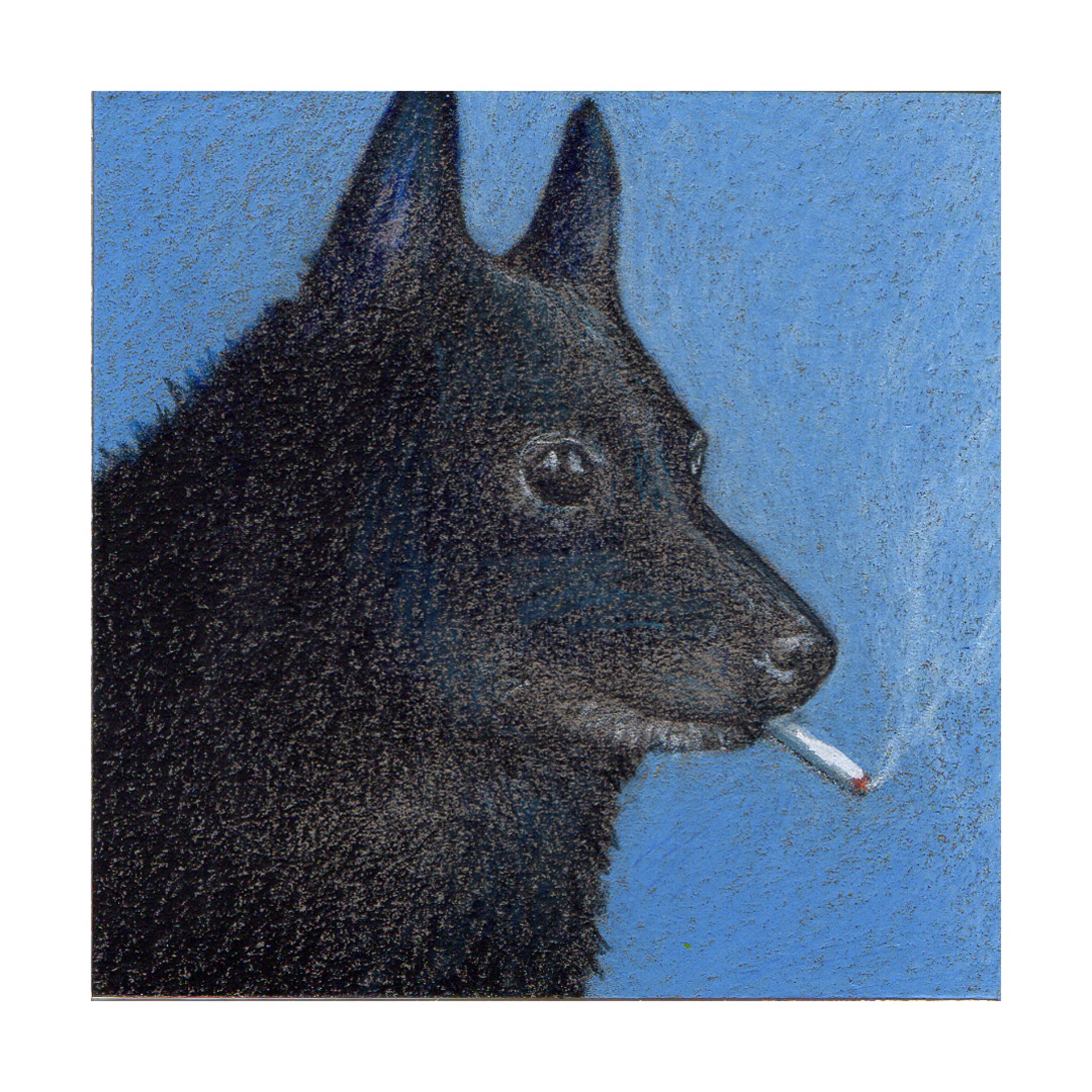 Dog Smoking a Cigarette #4 by Neva Mikulicz