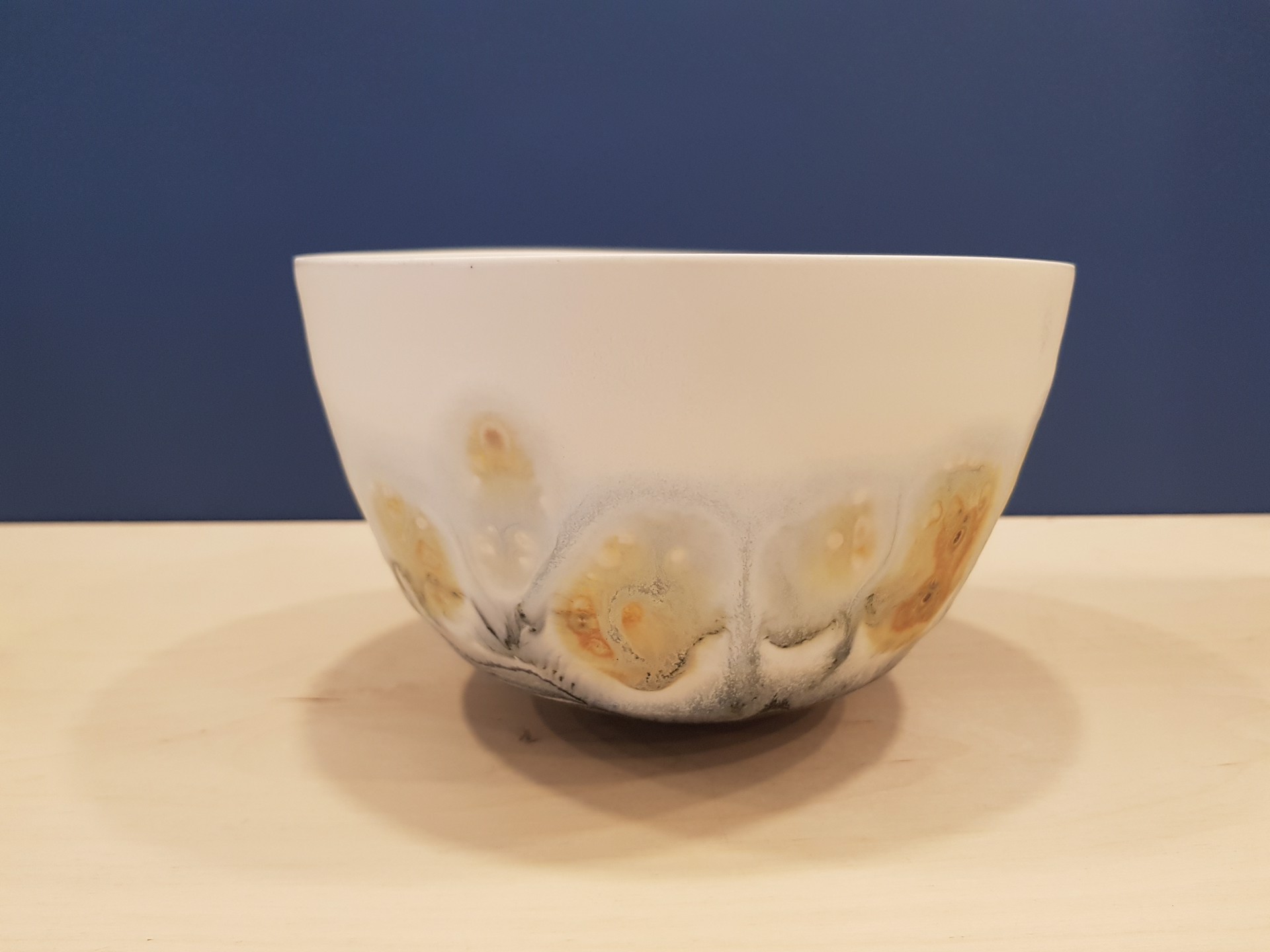 Yellow/Orange/Blue Open Bowl by Kyra Cane