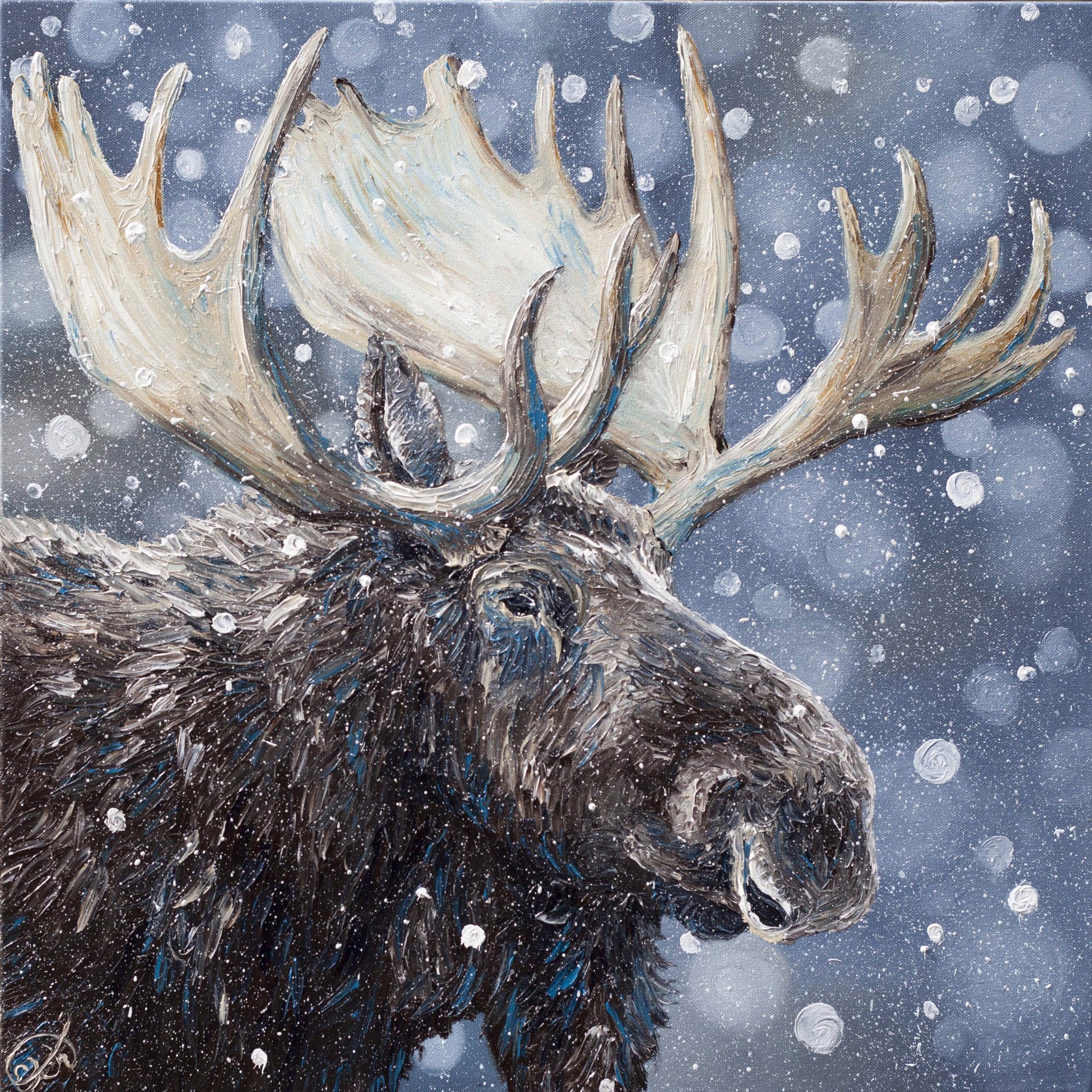 Winter Moose by Elizabeth Mordensky