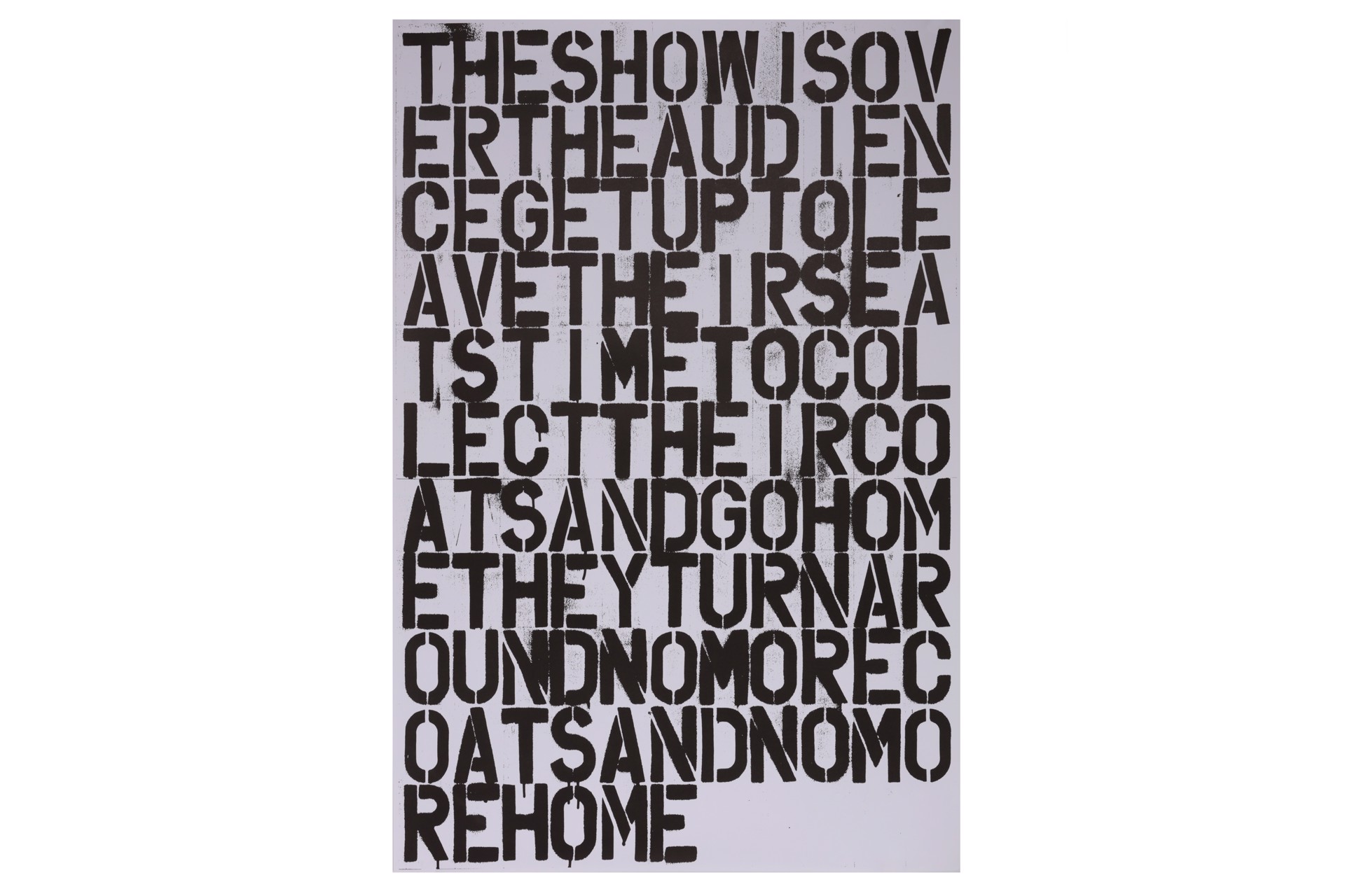 Untitled (The show is over) | Christopher Wool  x Felix Gonzalez-Torres by Christopher Wool