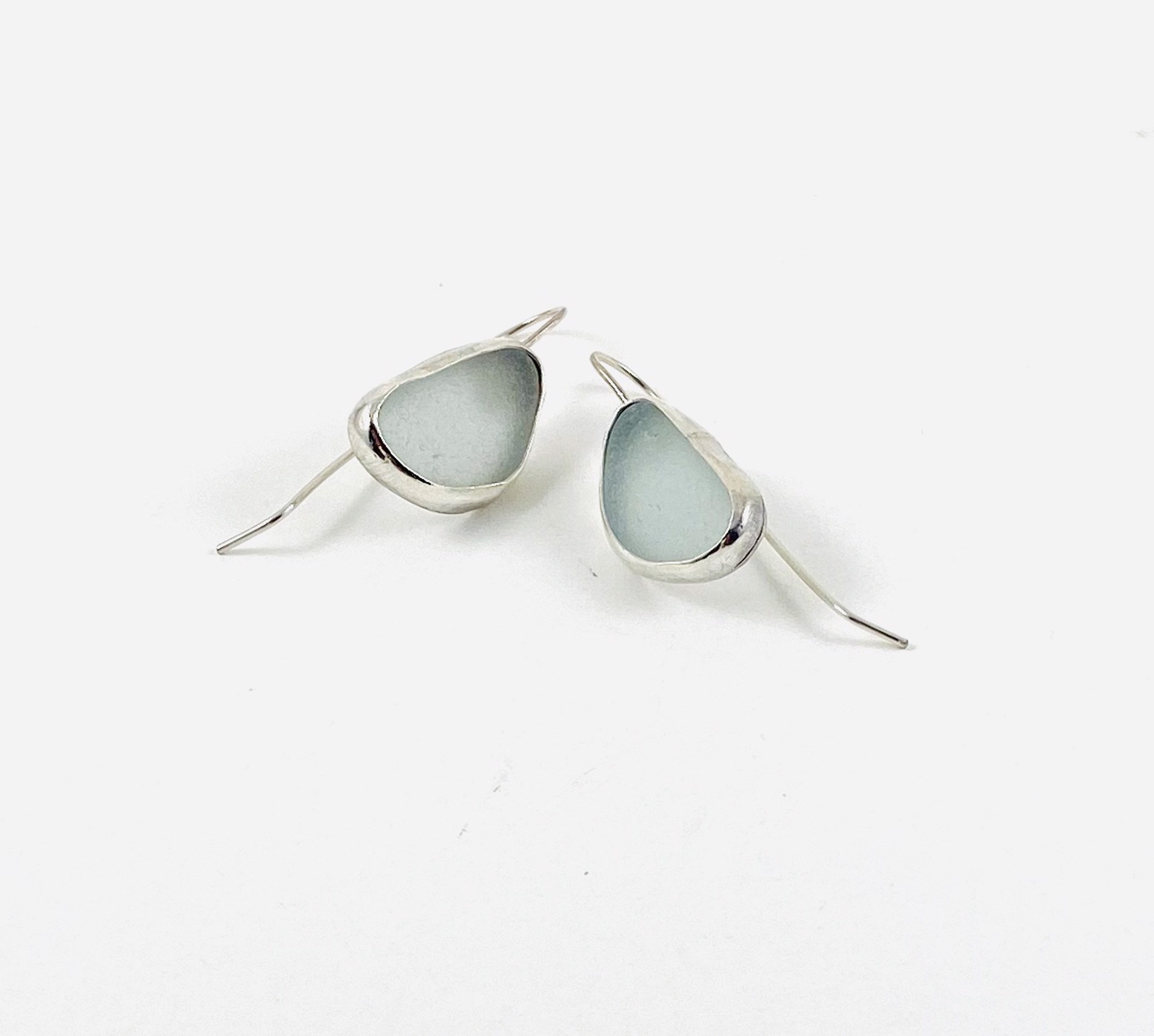 Sea Glass Silver Earrings #212 by Anne Bivens