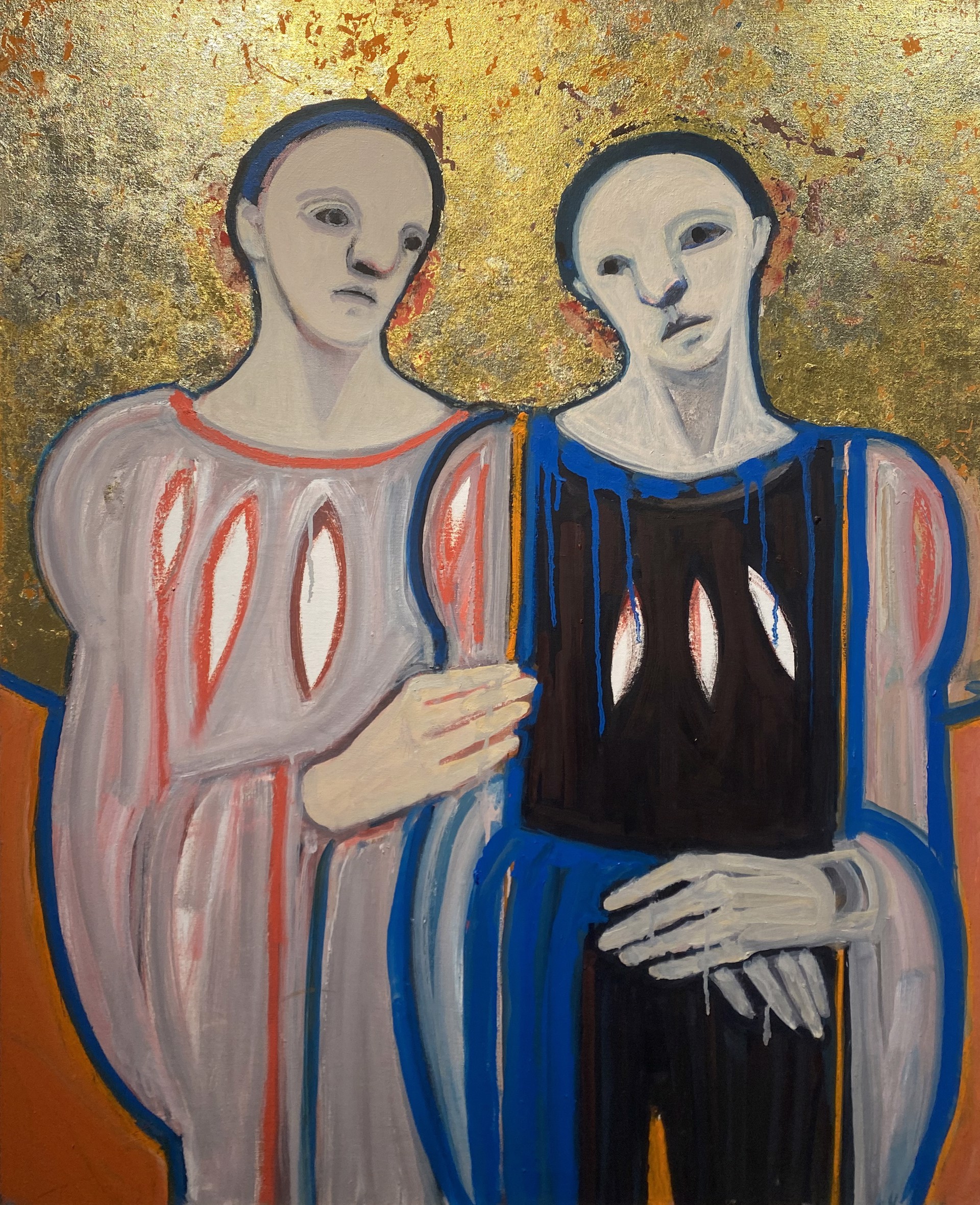 Two women on Orange by Selina Trieff