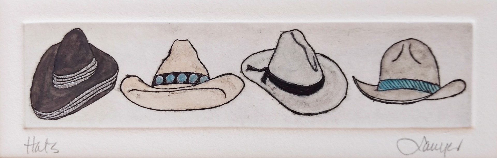 Hats (unframed) by Anne Sawyer