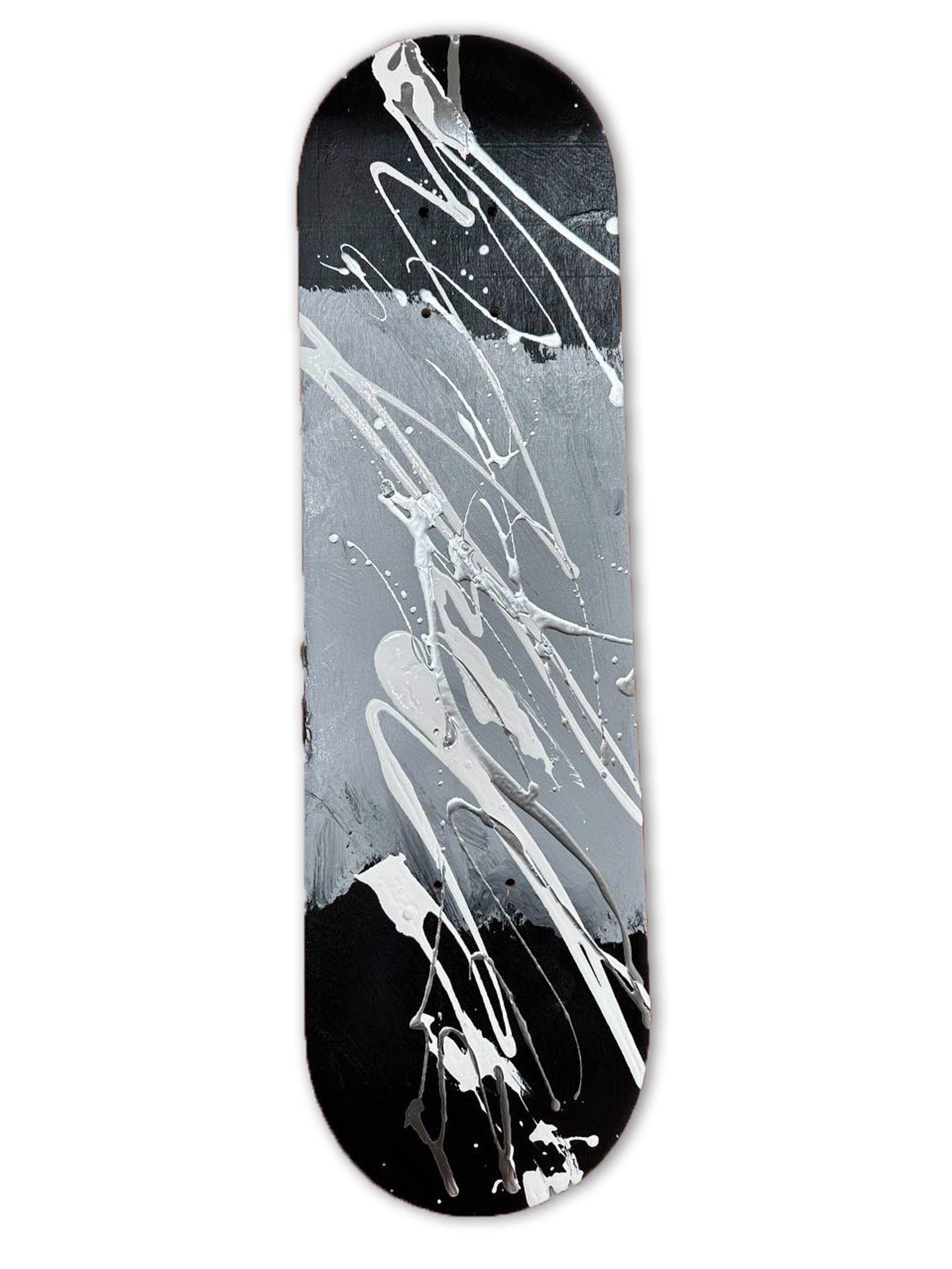 "Abstract Skateboard II (Black & White)" by Abstract Skateboards Wall Sculptures by Elena Bulatova