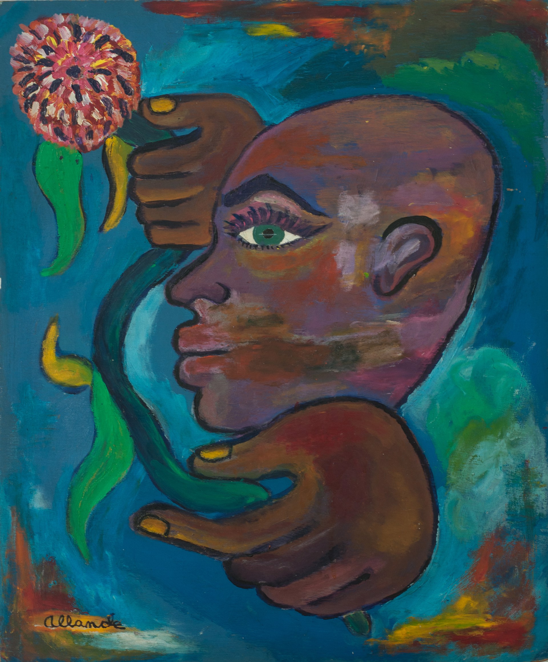 Figurative Abstract #5-3-96GSN by Allande (Haitian)