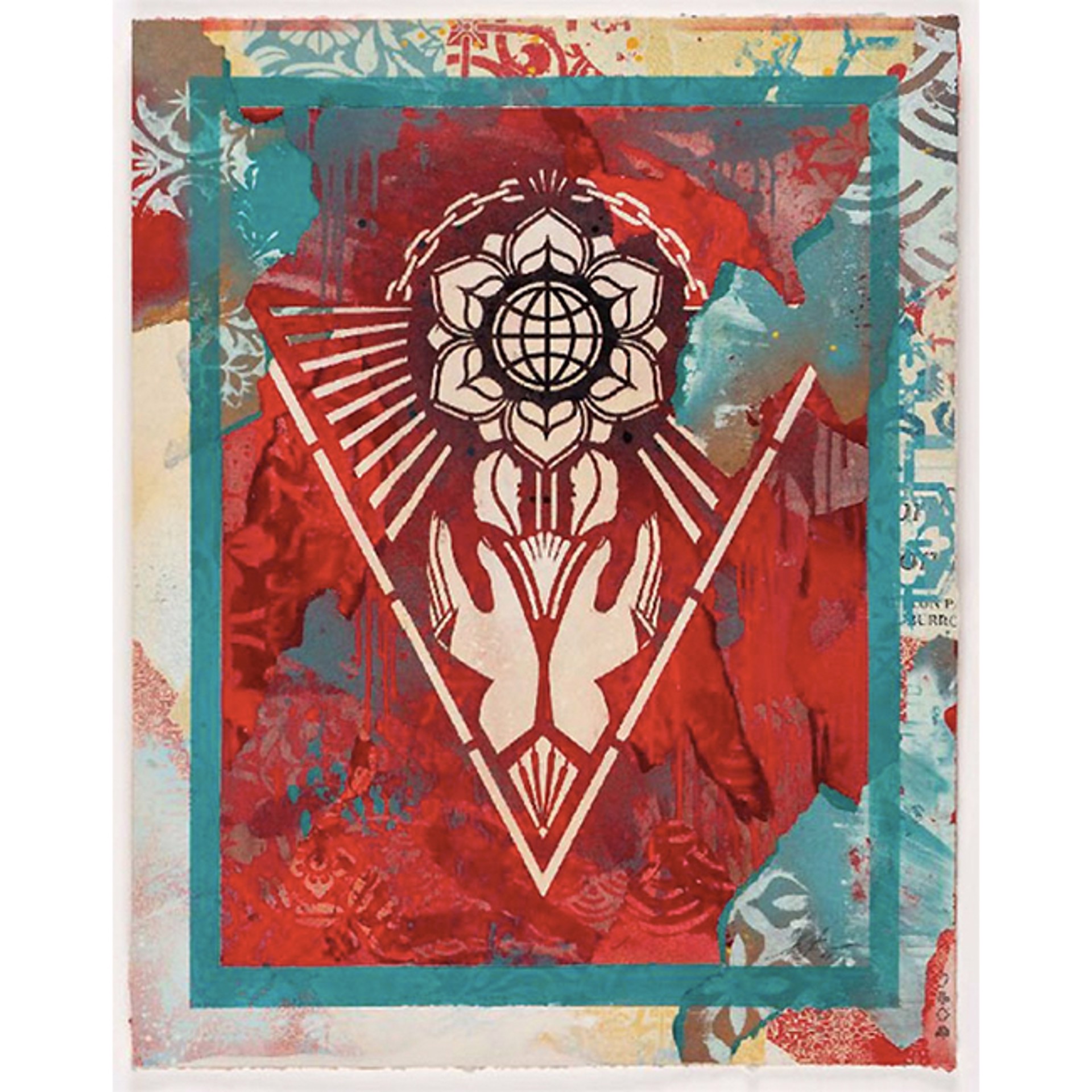 Respect and Justice Study (Red) by Shepard Fairey