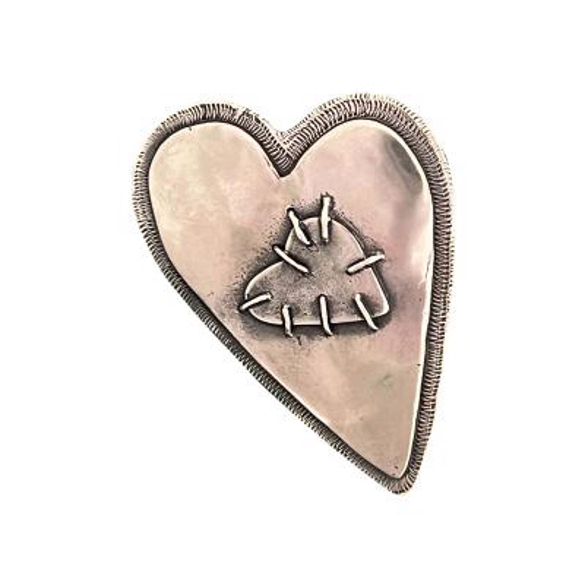 Repaired (2 Hearts pin/pendant) by Kerry Green