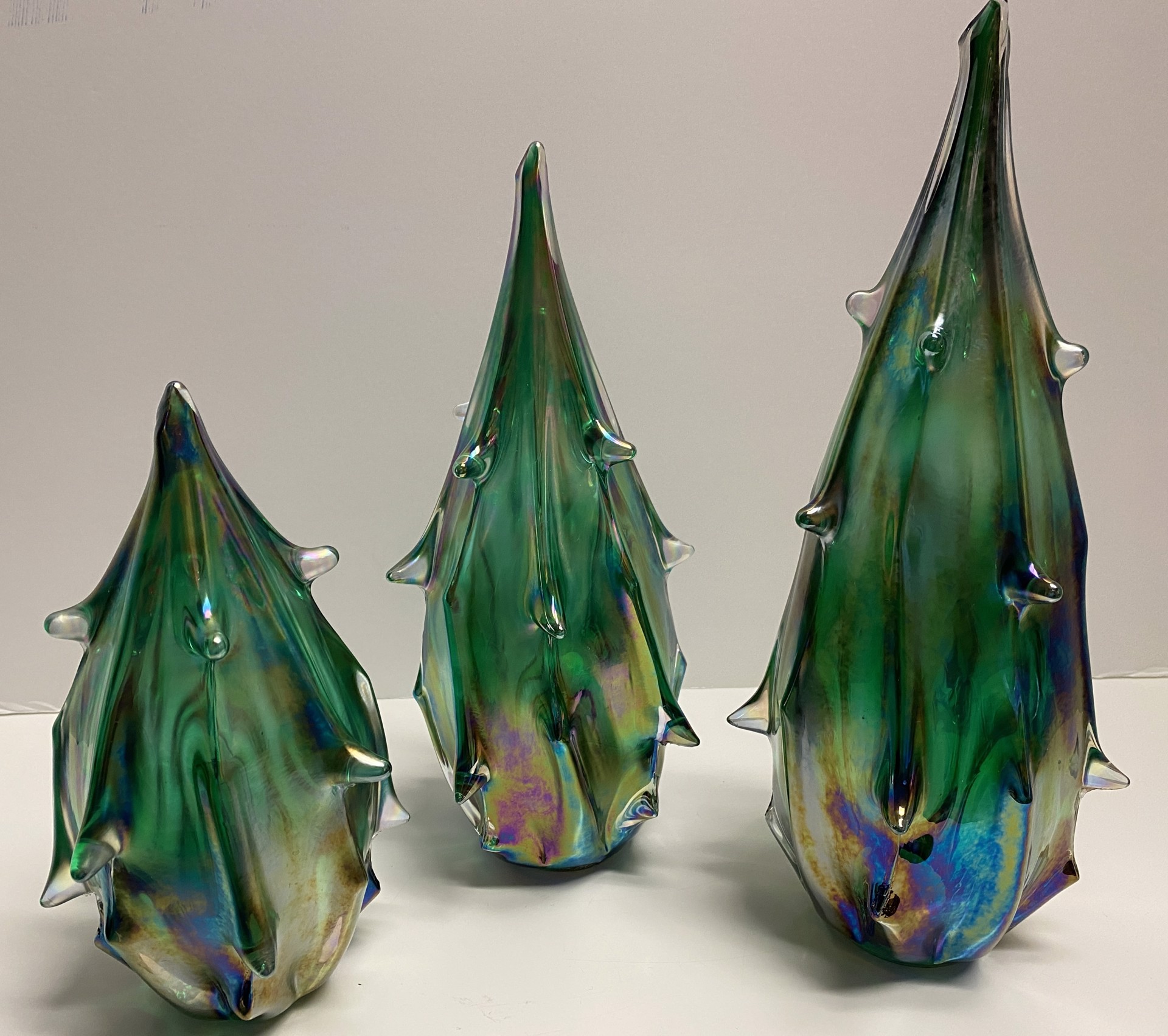 Christmas Trees (iridescent) by Rosetree Glass