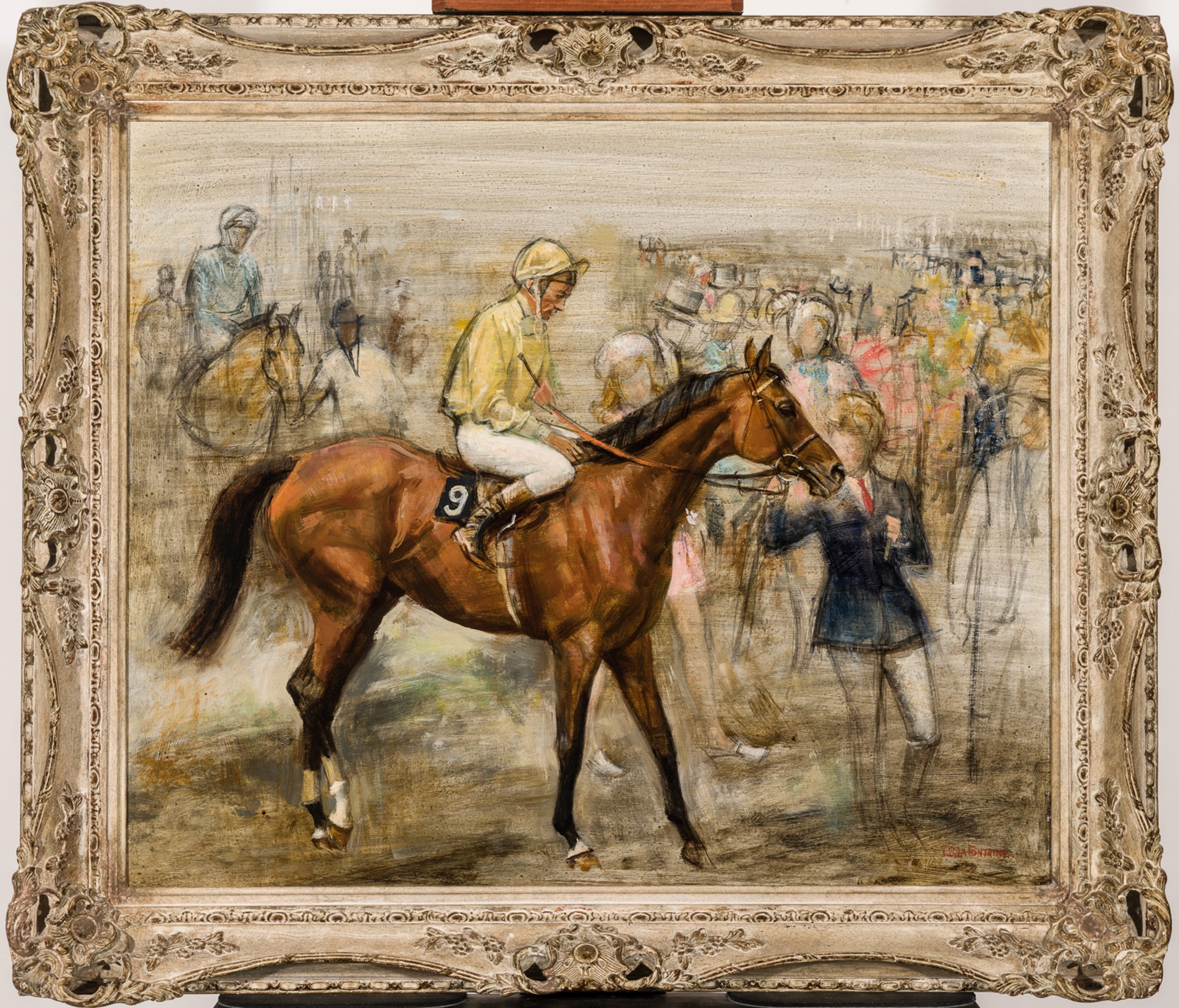 PARK TOP WITH LESTER PIGGOTT UP IN THE COLORS OF THE DUKE OF DEVONSHIRE by Thomas Sherwood La Fontaine