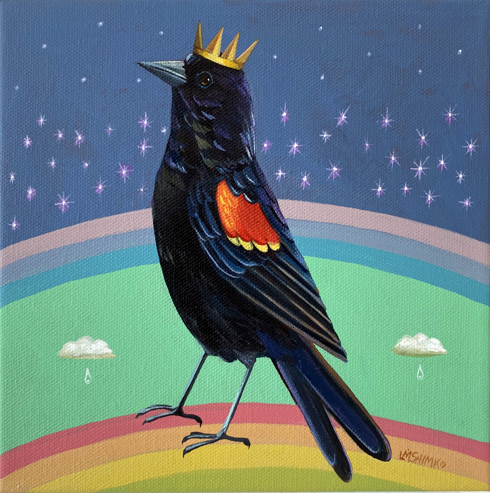 Over the Rainbow Blackbird by Lisa Shimko