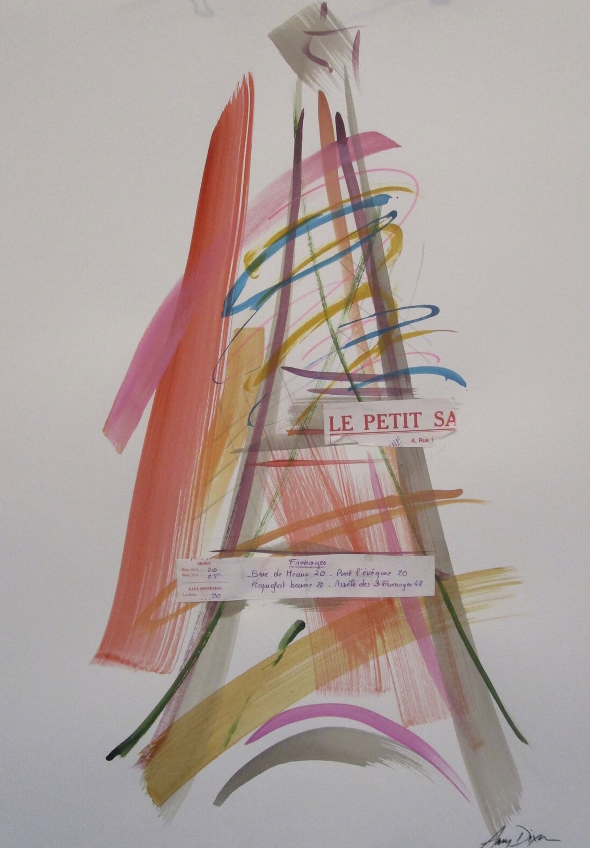 Eiffel Tower on Paper by Amy Dixon