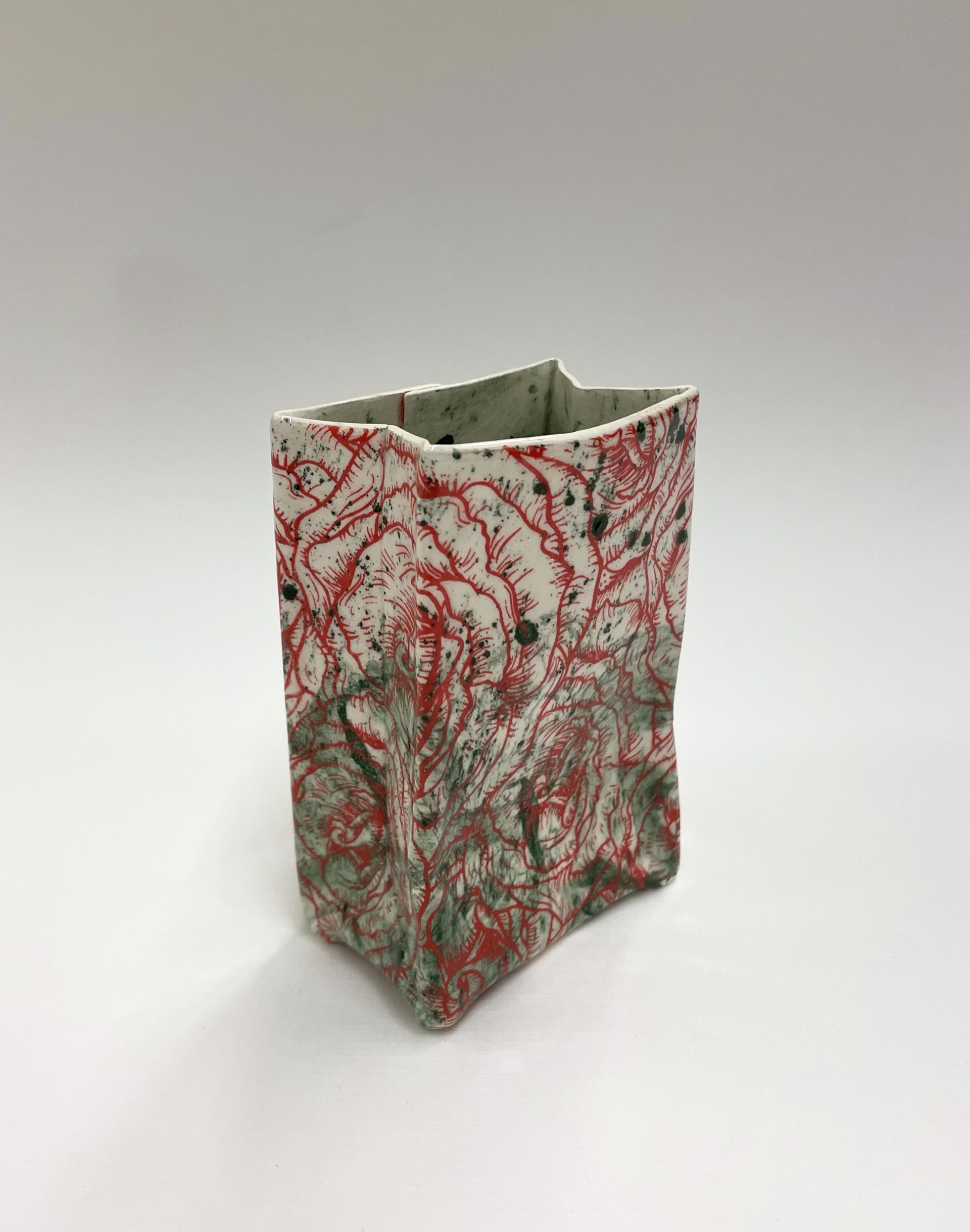 Bag with Red Flowers by Chandra Beadleston