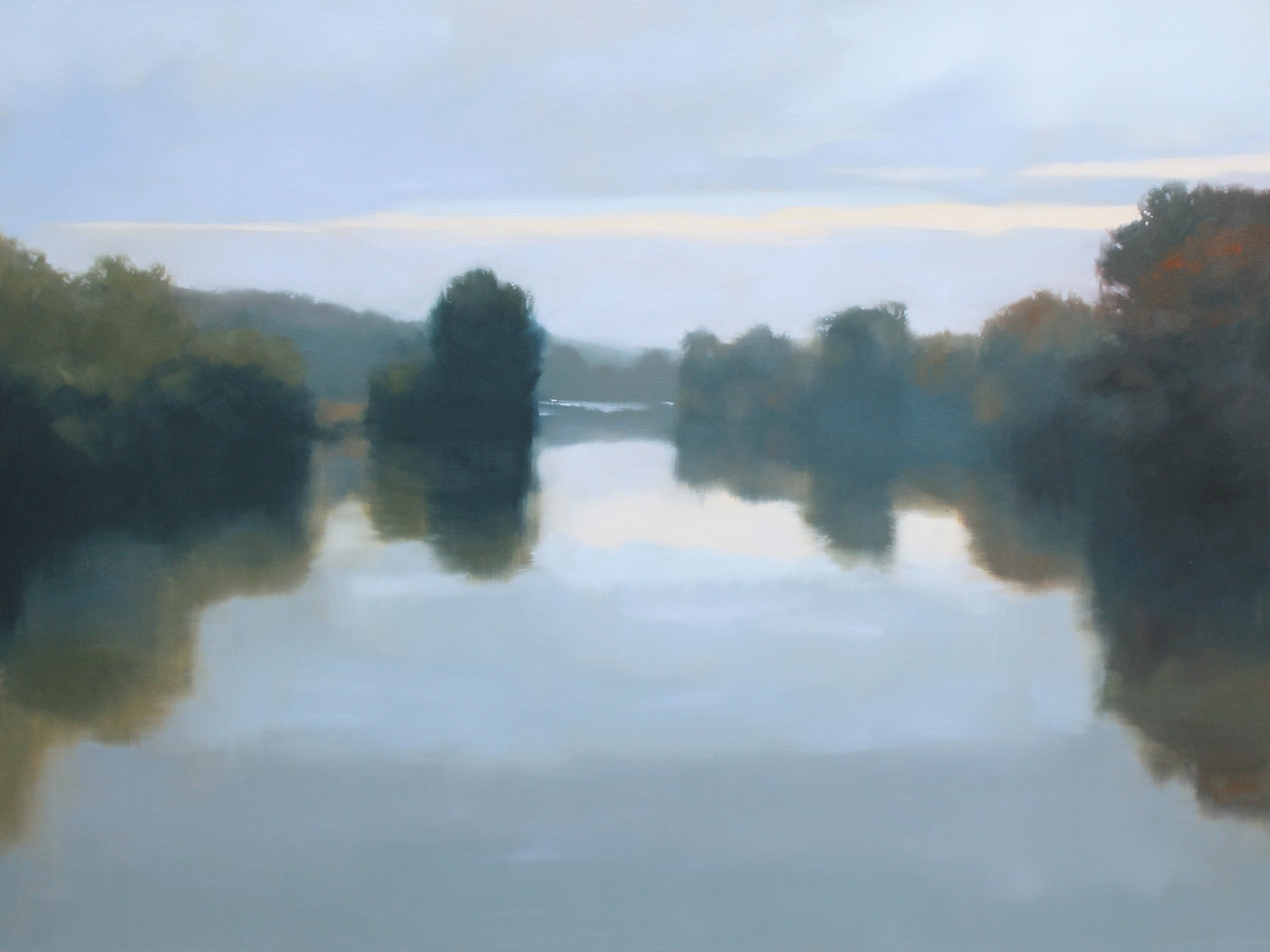 Early Autumn Riverbend {SOLD} by Megan Lightell
