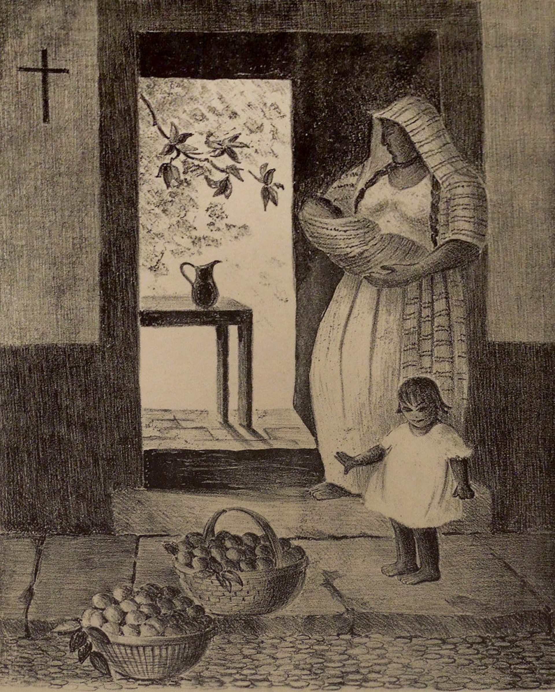 Mexican Doorway (b&w) by Elizabeth Walmsley