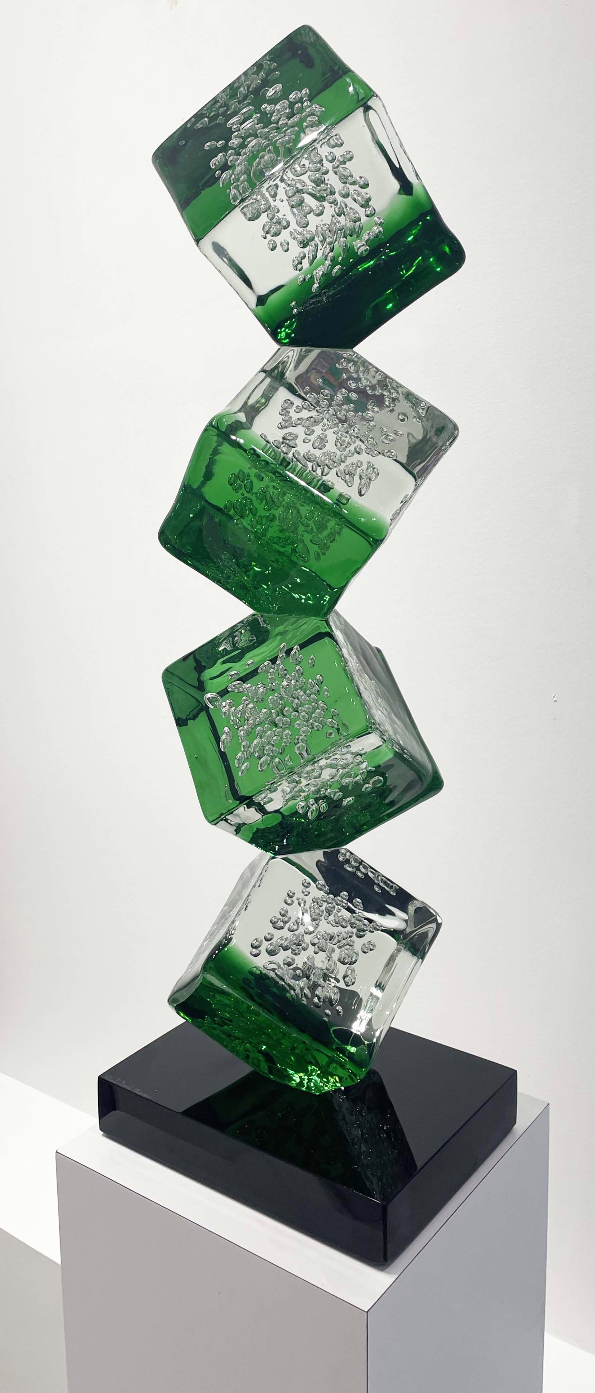 Stacked Green Cubes: Emerald by Alberto & Davide Dona