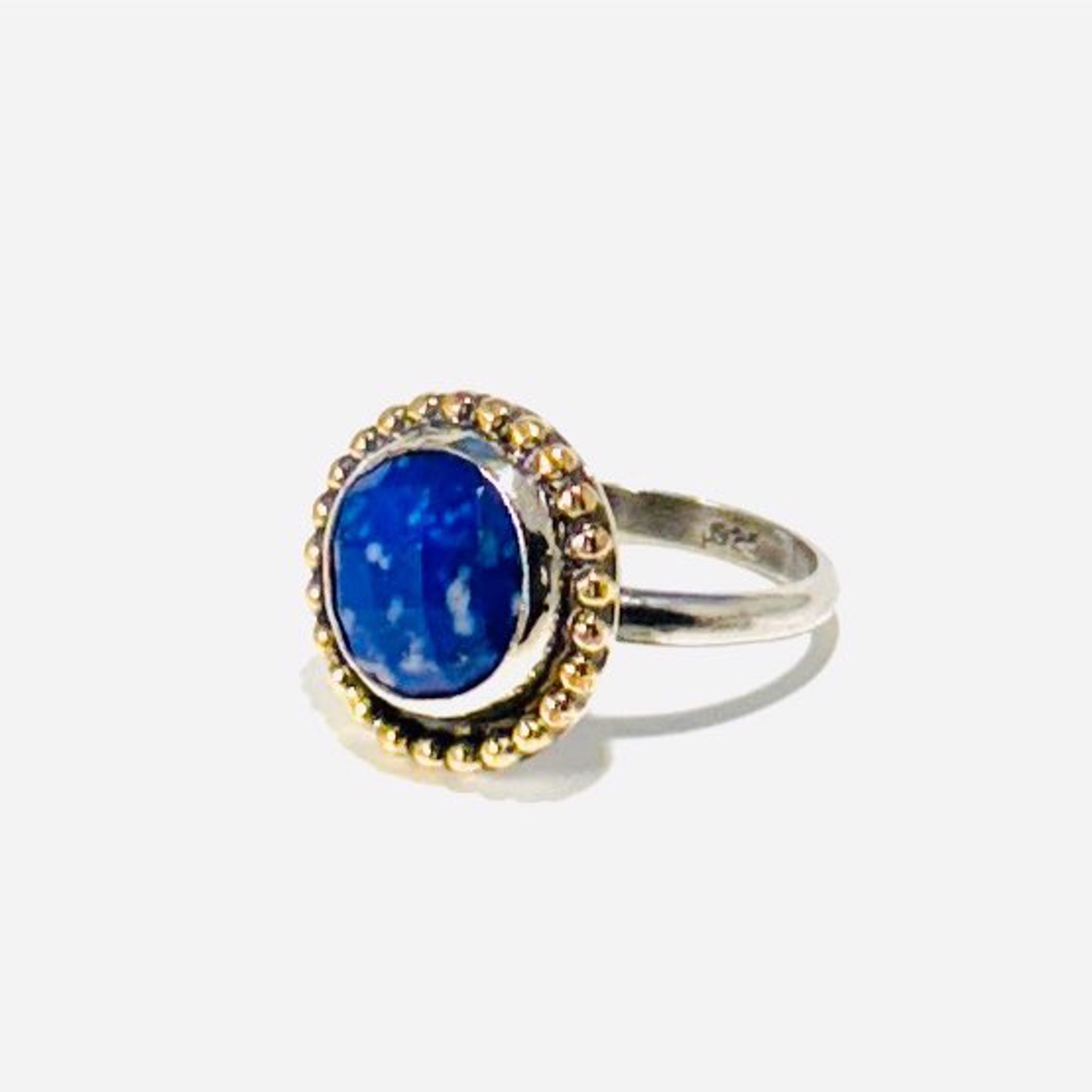 Faceted Lapis Ring sz8 AB23-69 by Anne Bivens