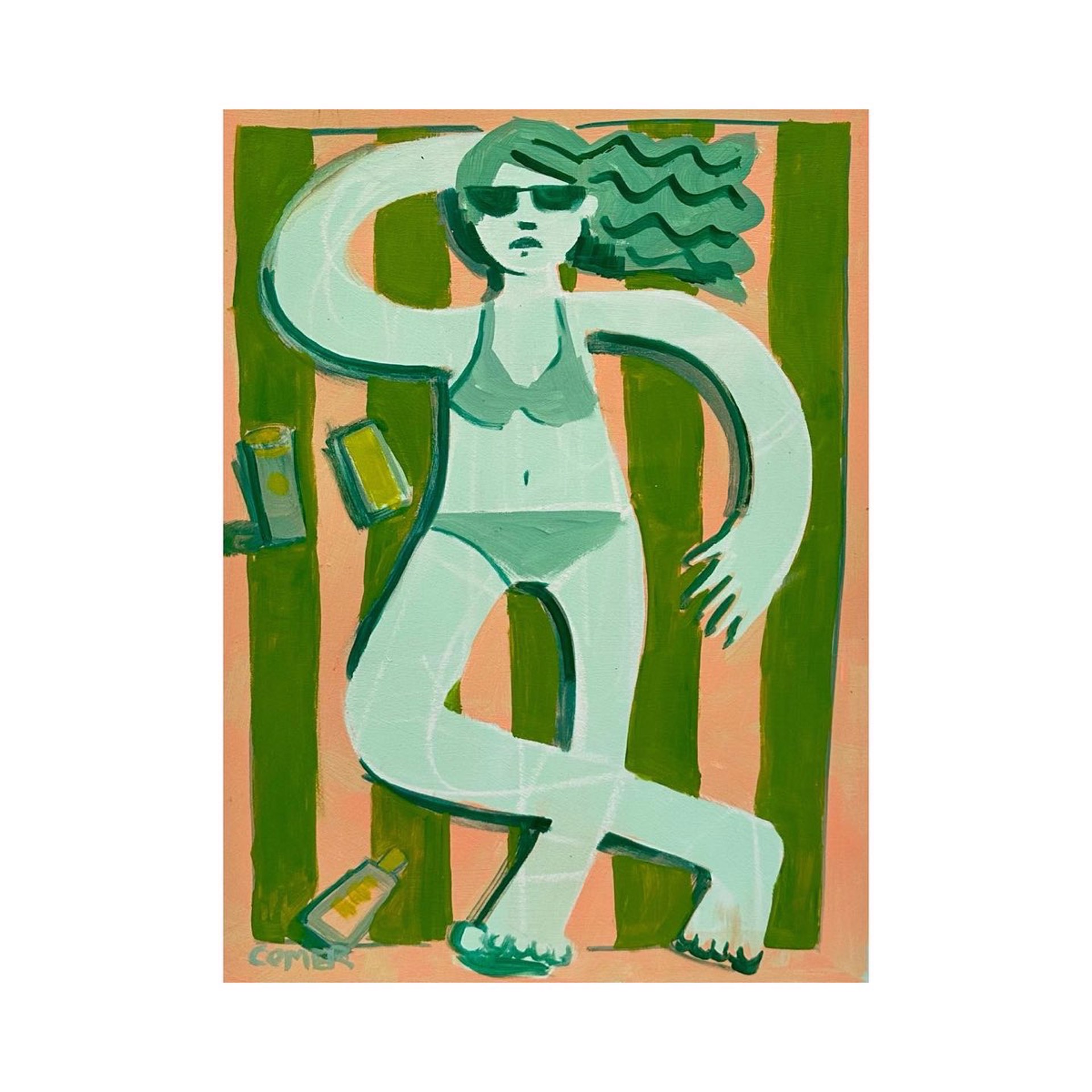 Peach and Green by Colleen Terrell Comer