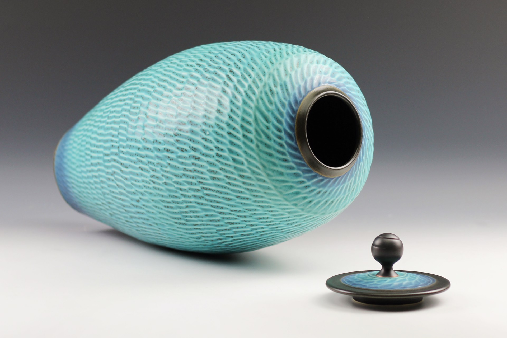 Large Turquoise Jar by Paul Jeselskis