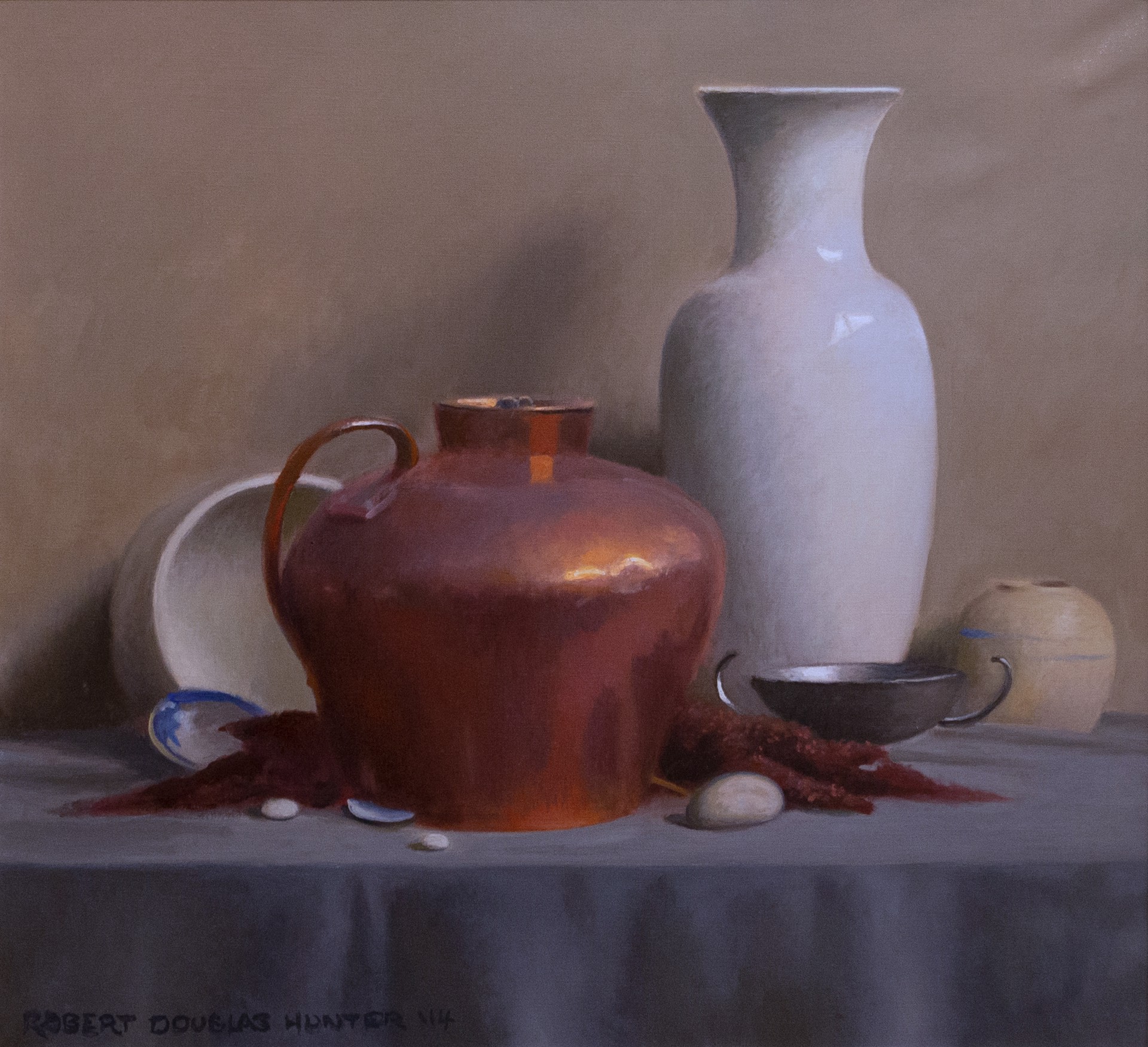 Still Life with a Covered Copper Bowl by Robert Douglas Hunter