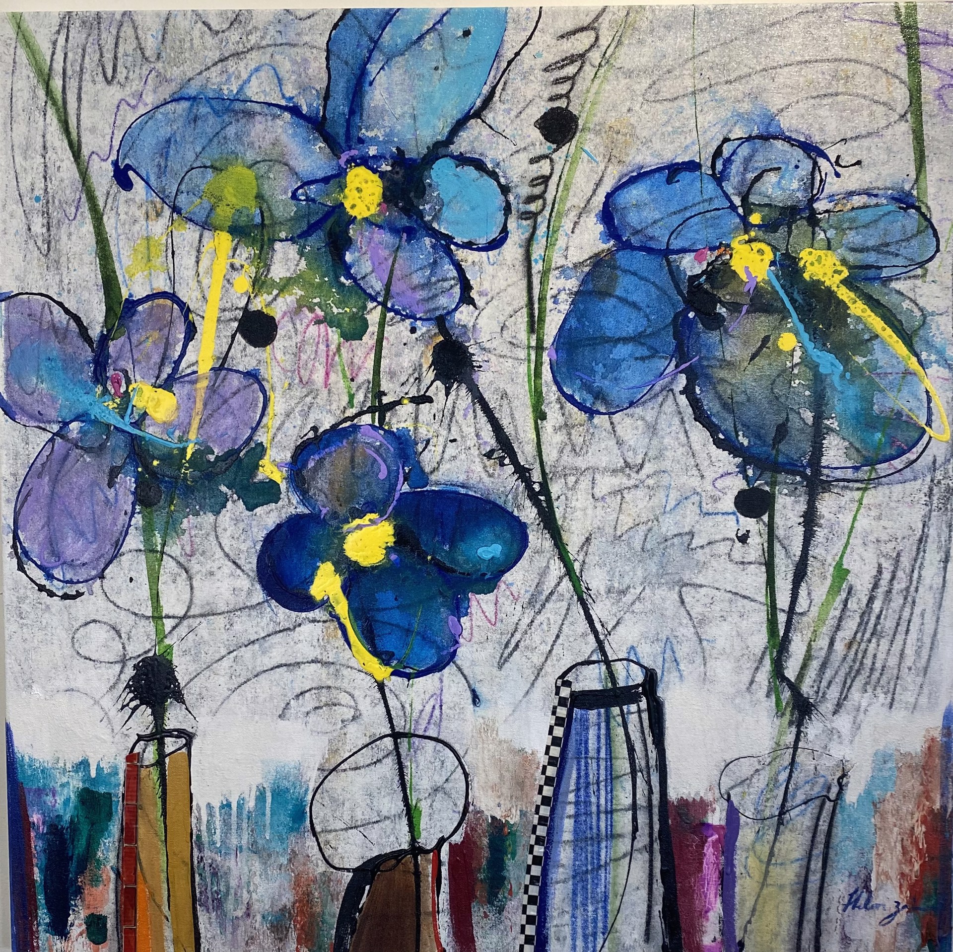 Fleurs Abstracto XLV by Helen Zarin