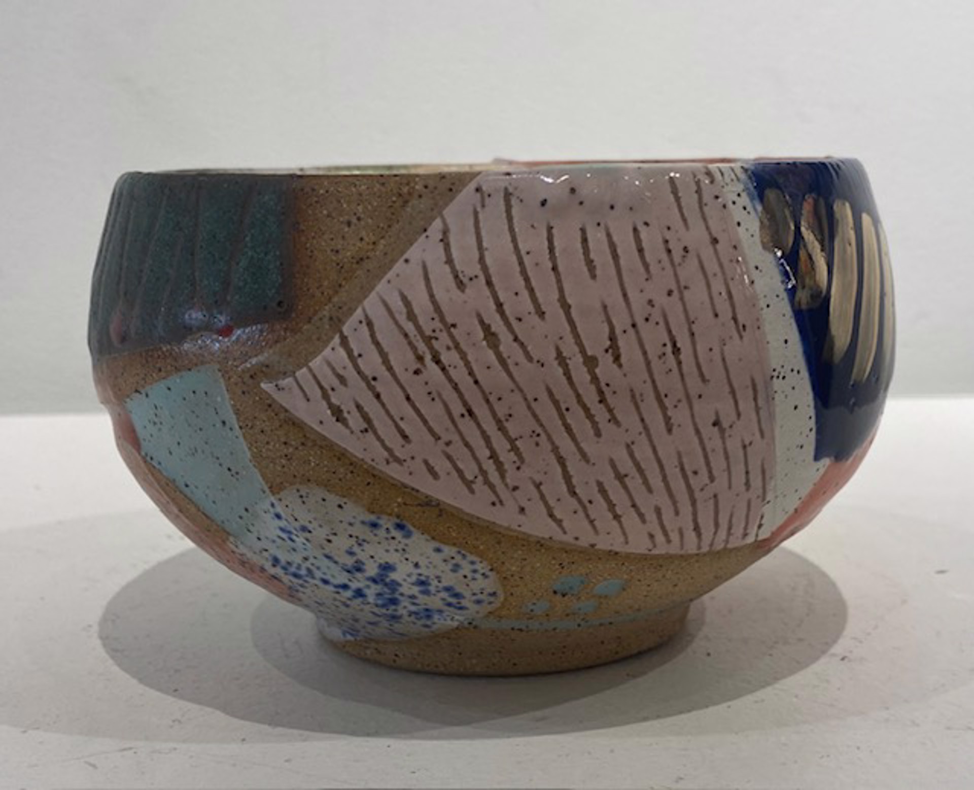 Medium Bowl w/Gold Stripes by Steve Kelly
