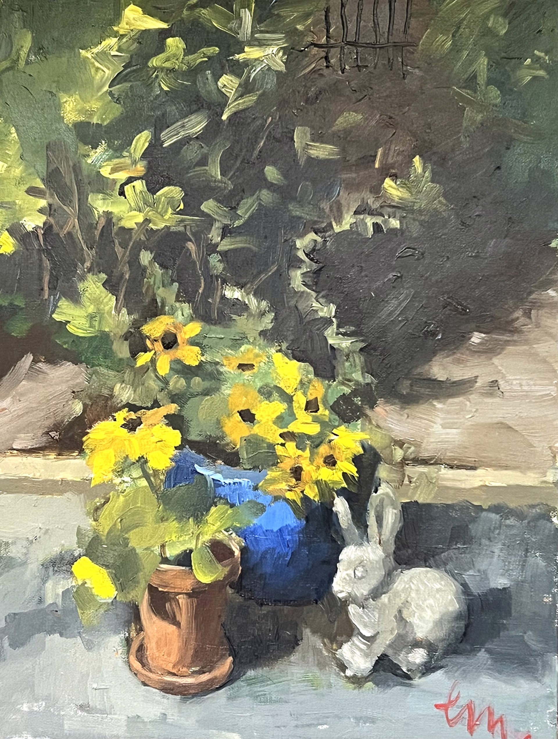 Bunny and Black Eyed Susan by Laura Murphey