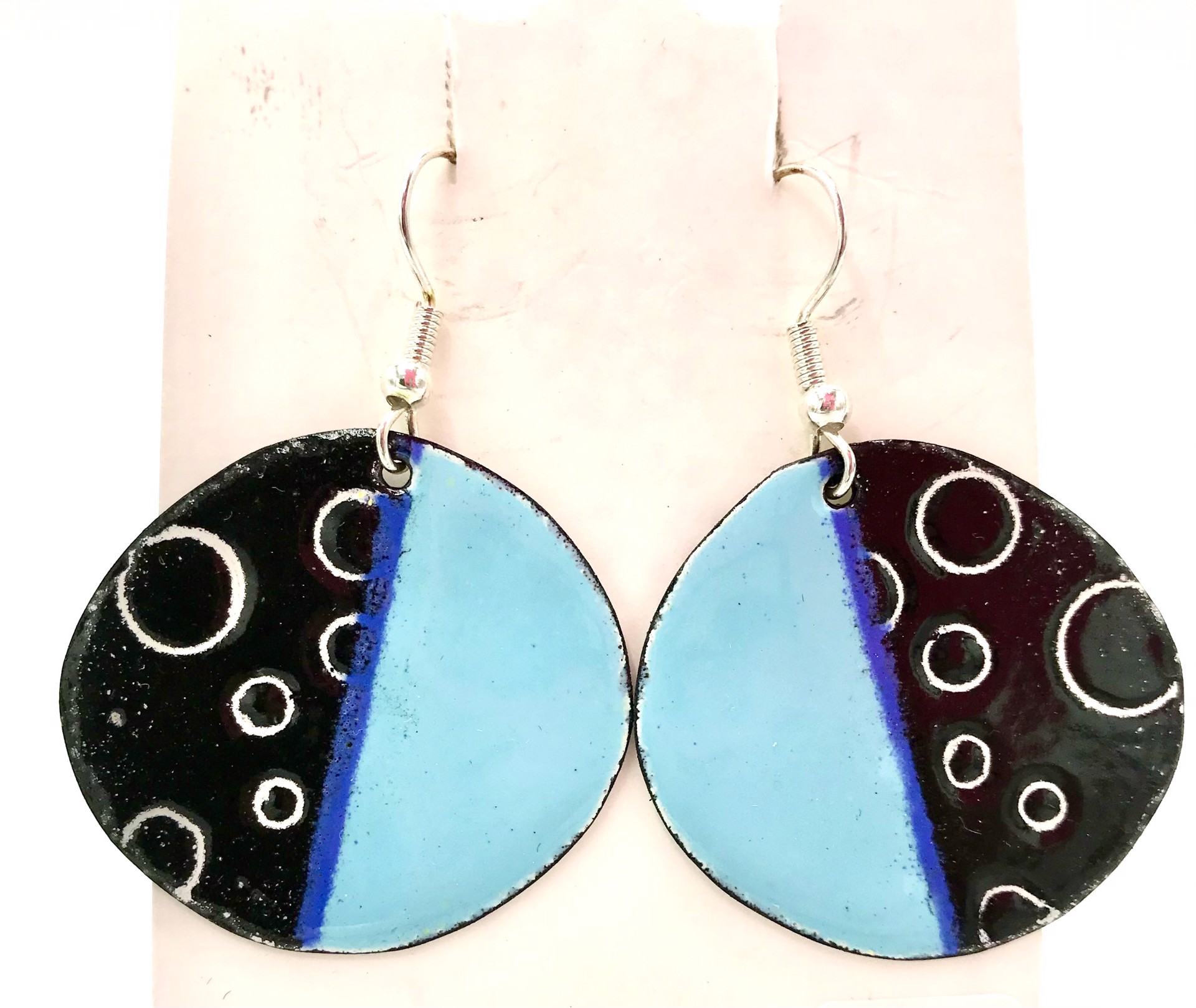 Earrings- Turquoise, Blue, & White Circles by Cathy Talbot