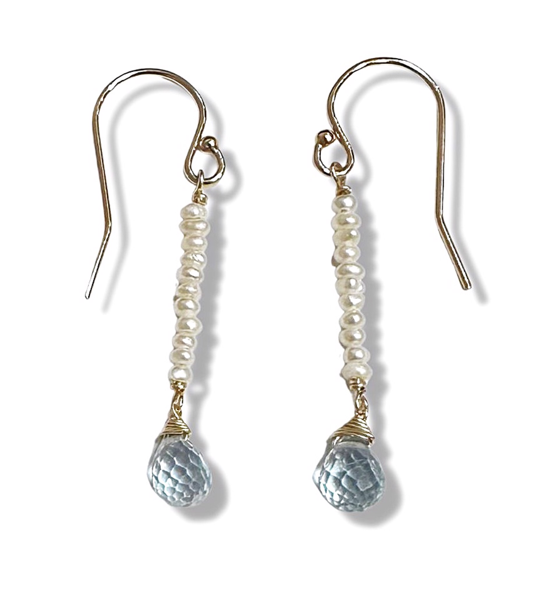 Earrings - Pearl and Opal with 14K Gold by Julia Balestracci