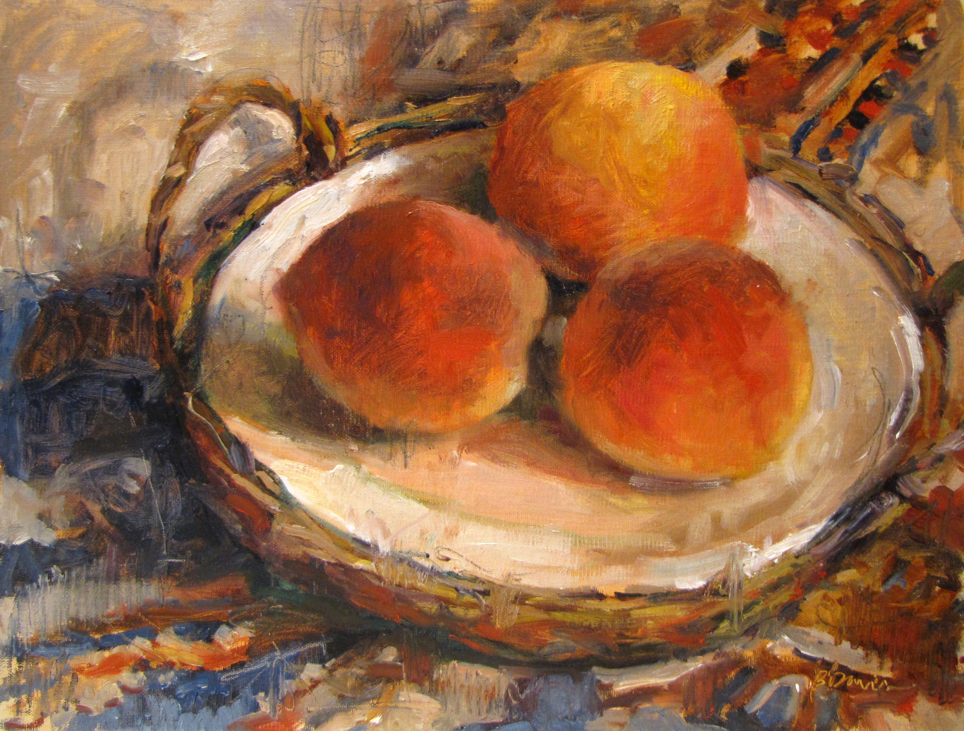 Peaches on a Plate by Barbara Davis