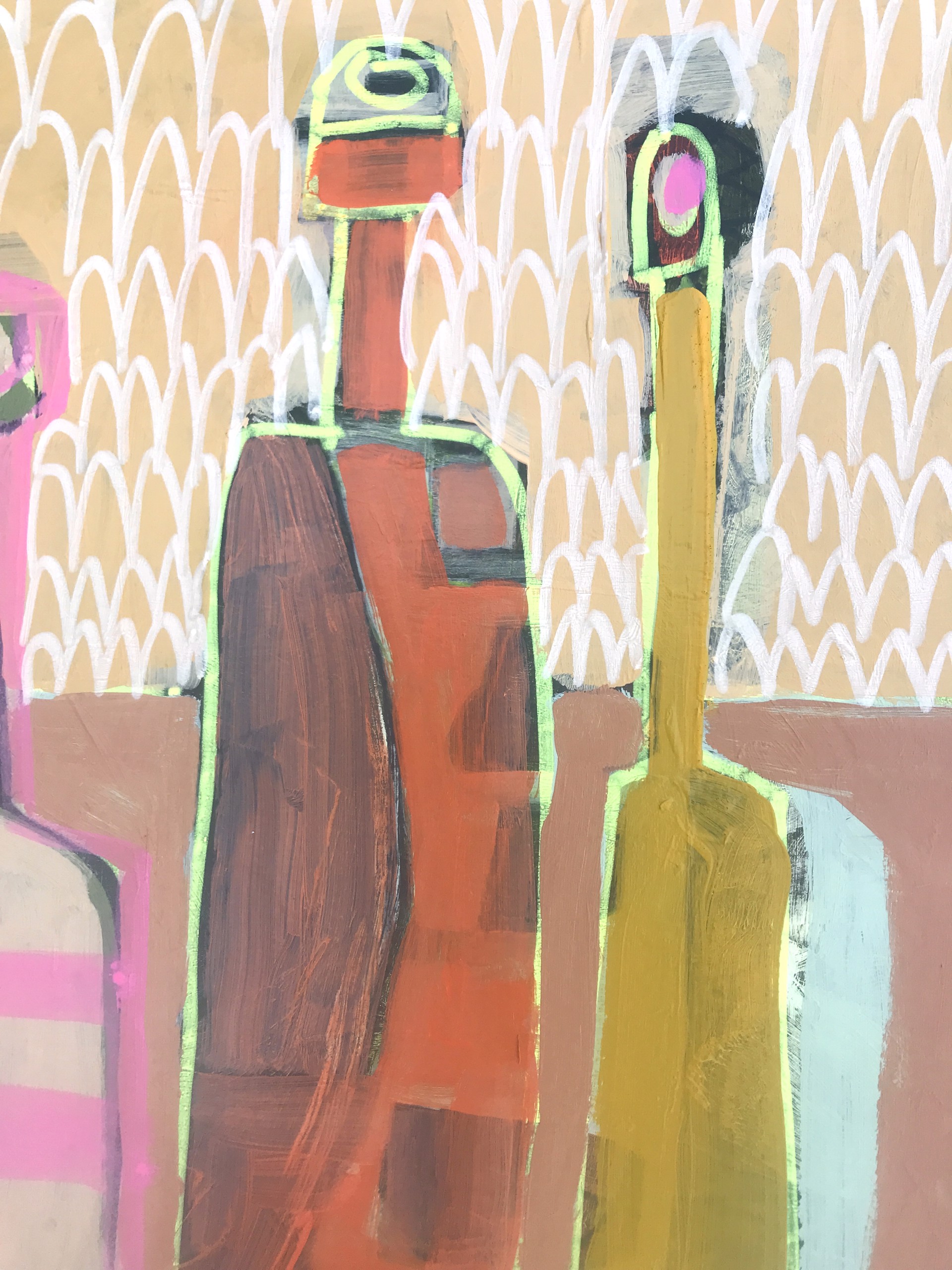 Three Bottles on Tan Table by Rachael Van Dyke
