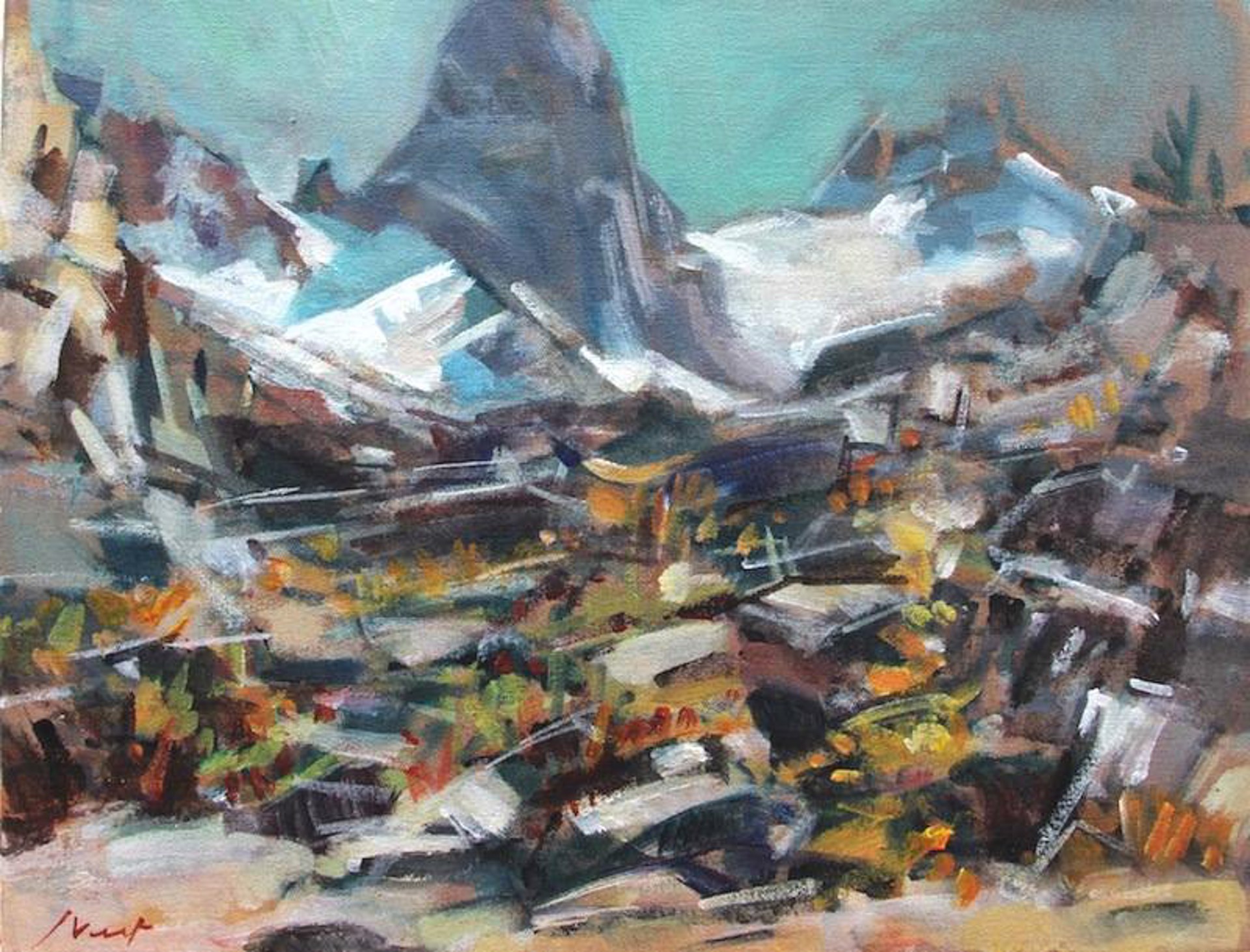 Bugaboo Spire from Tamarack (study) by Jim Vest