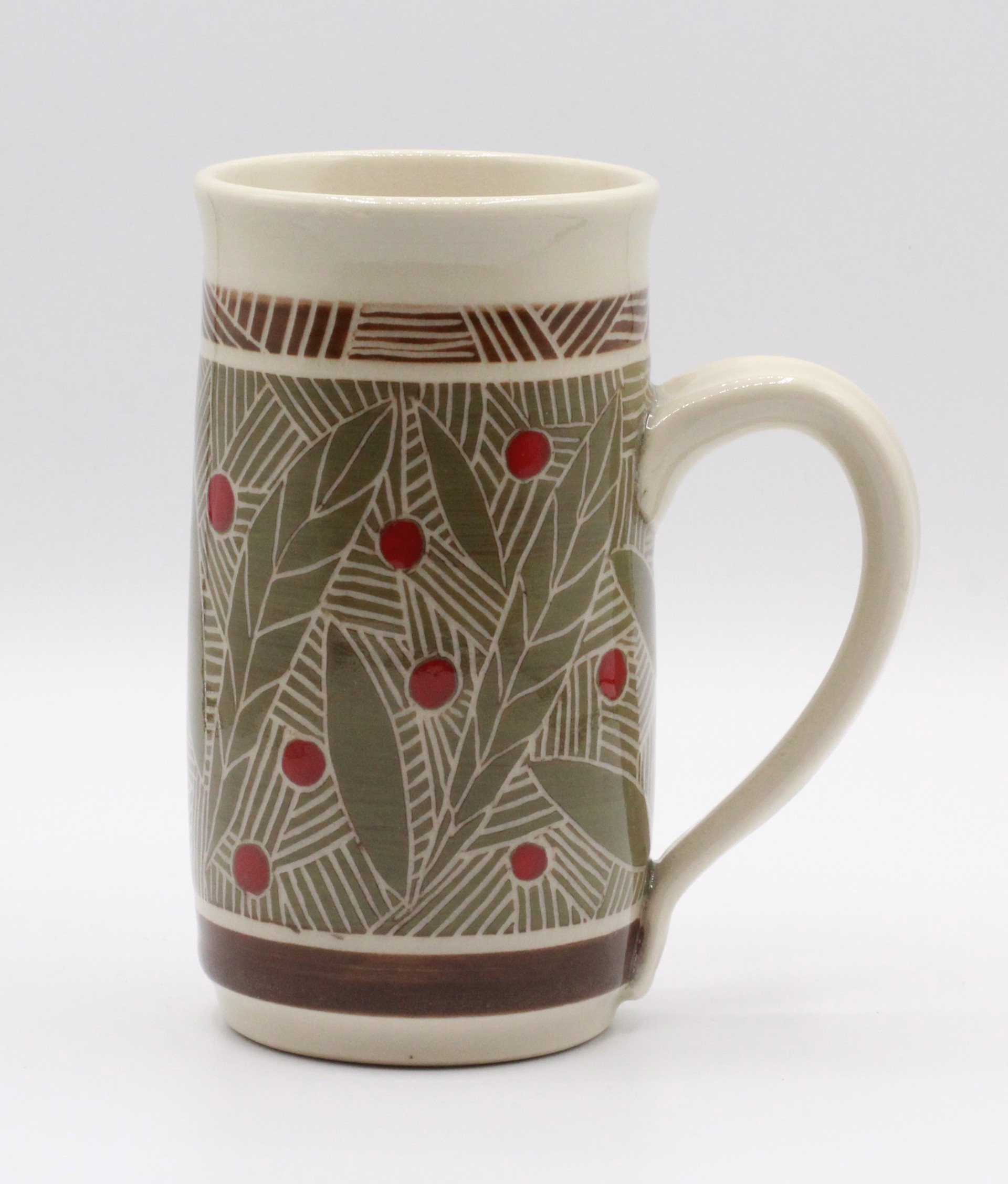 Tall Leaf and Berry Mug by Kelly Price