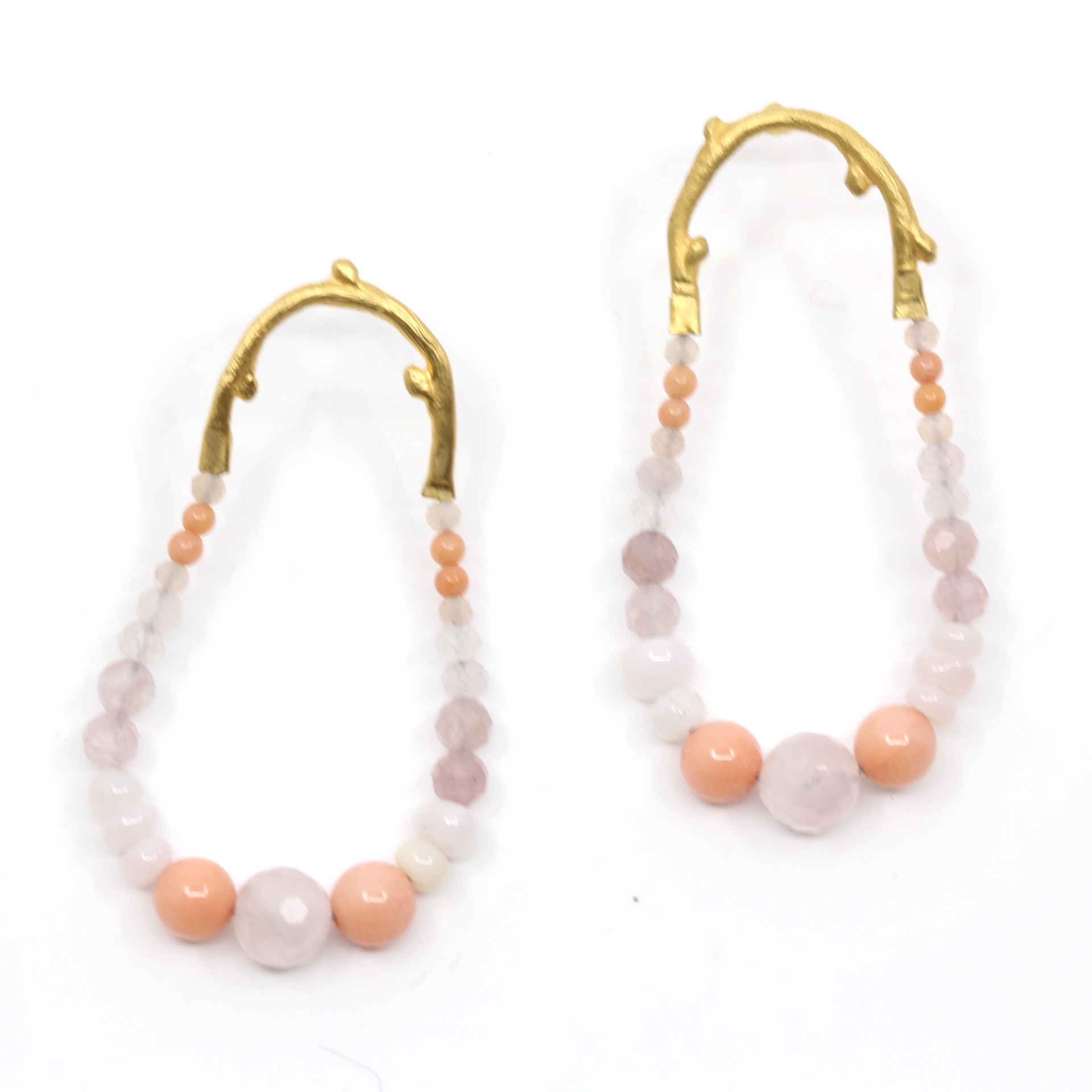 Medium Gold Peach Maxima Earrings by Anna Johnson