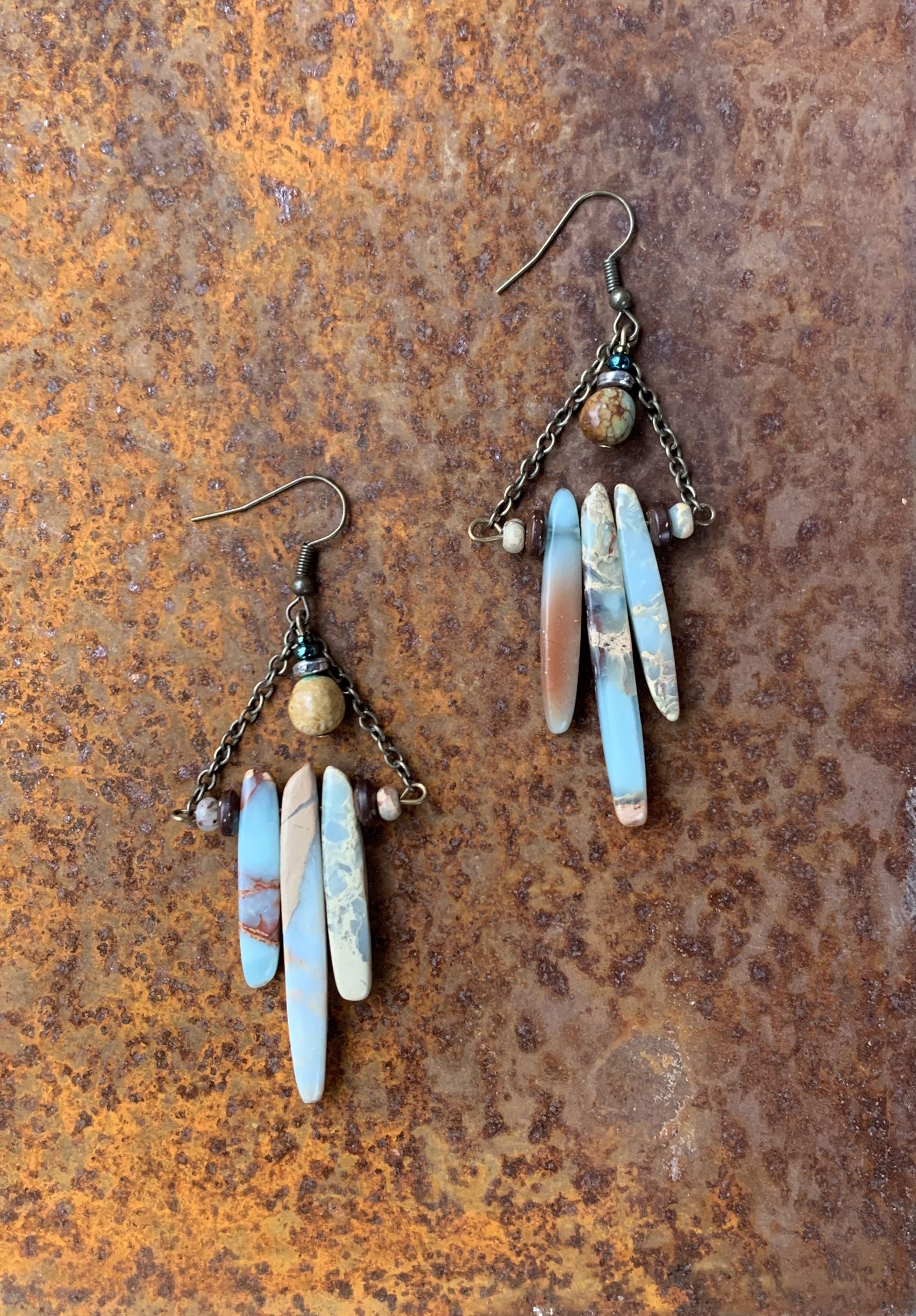 K593  Blue Jasper Earrings by Kelly Ormsby