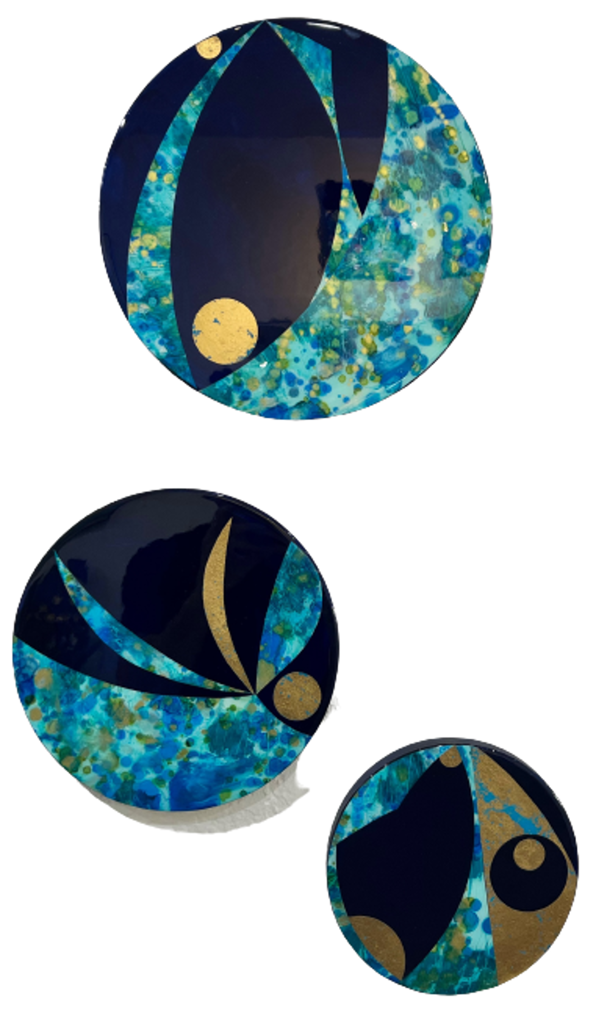 Blue Moons Triptych by Bettina Sego