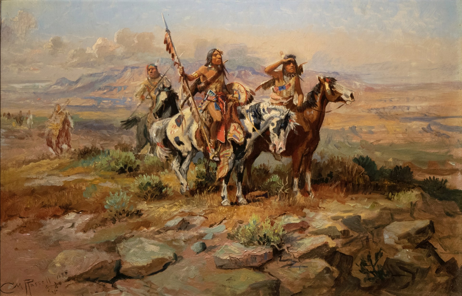 THE WAR PARTY by Charles M. Russell [1864-1926]