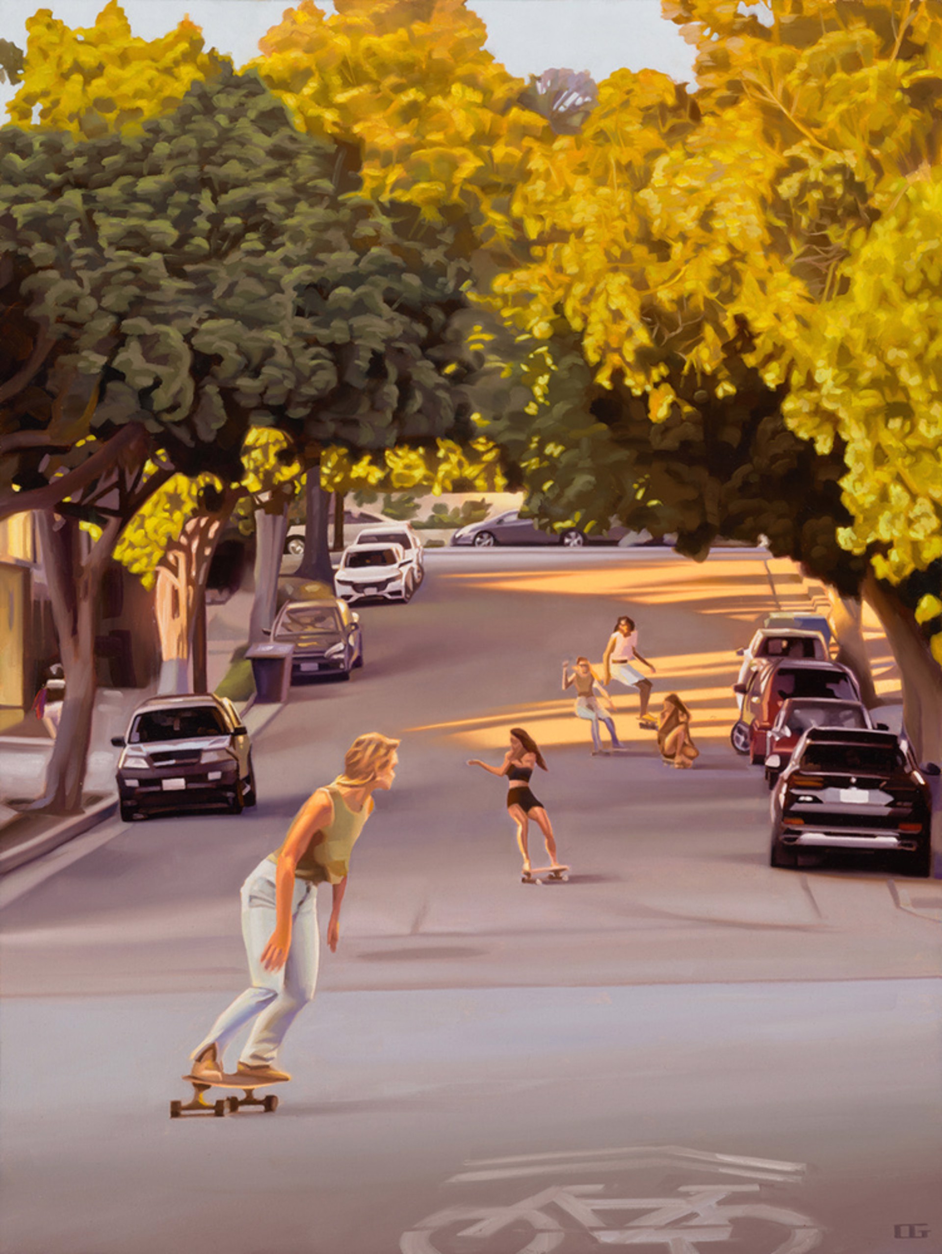 Ladies Skate Day - Original by Carrie Graber