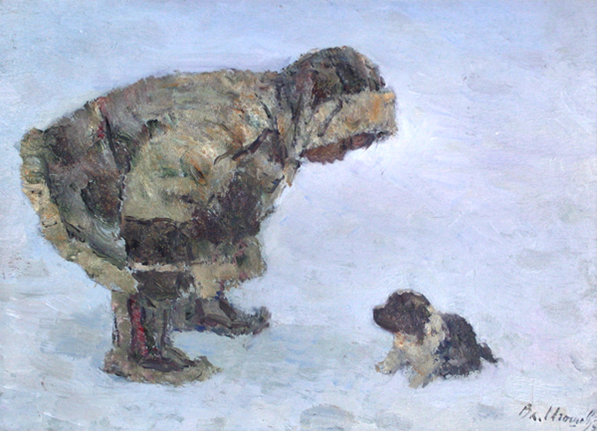 Khanty Boy With Puppy by Vladimir Igoshev