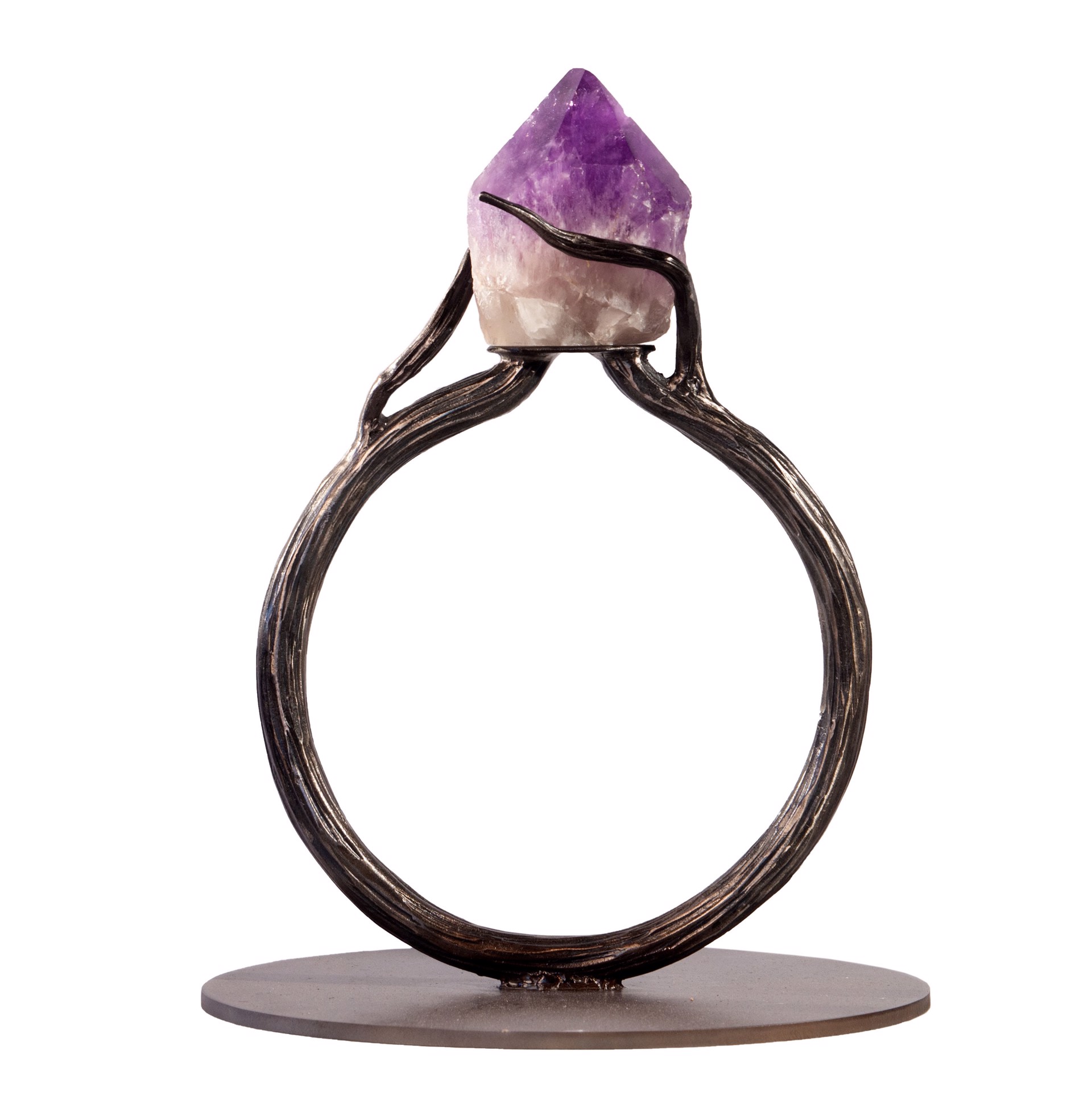 Forged Ring with Amethyst Point by Jim Vilona