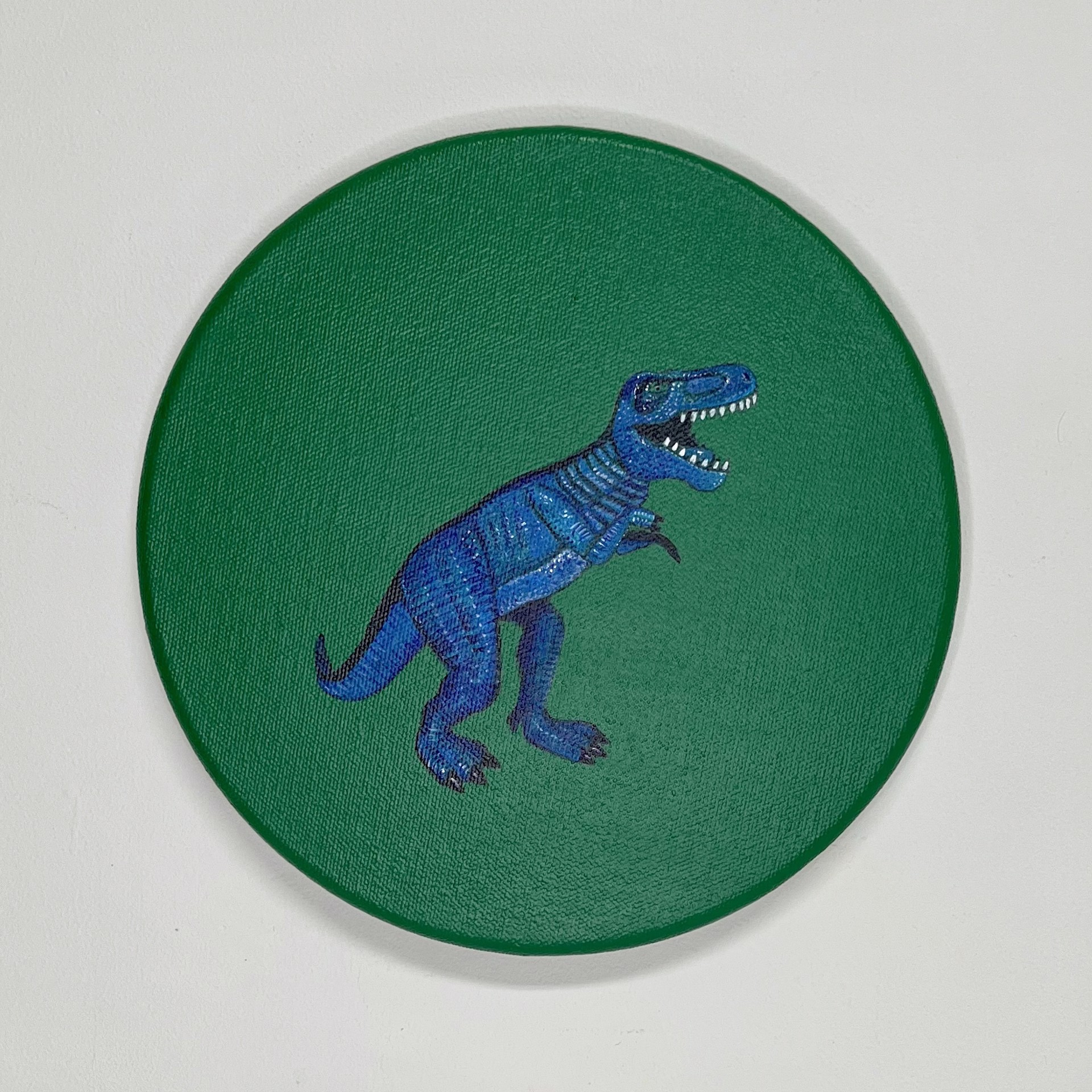 Tondo Rex - Blue on Green by Colleen Critcher