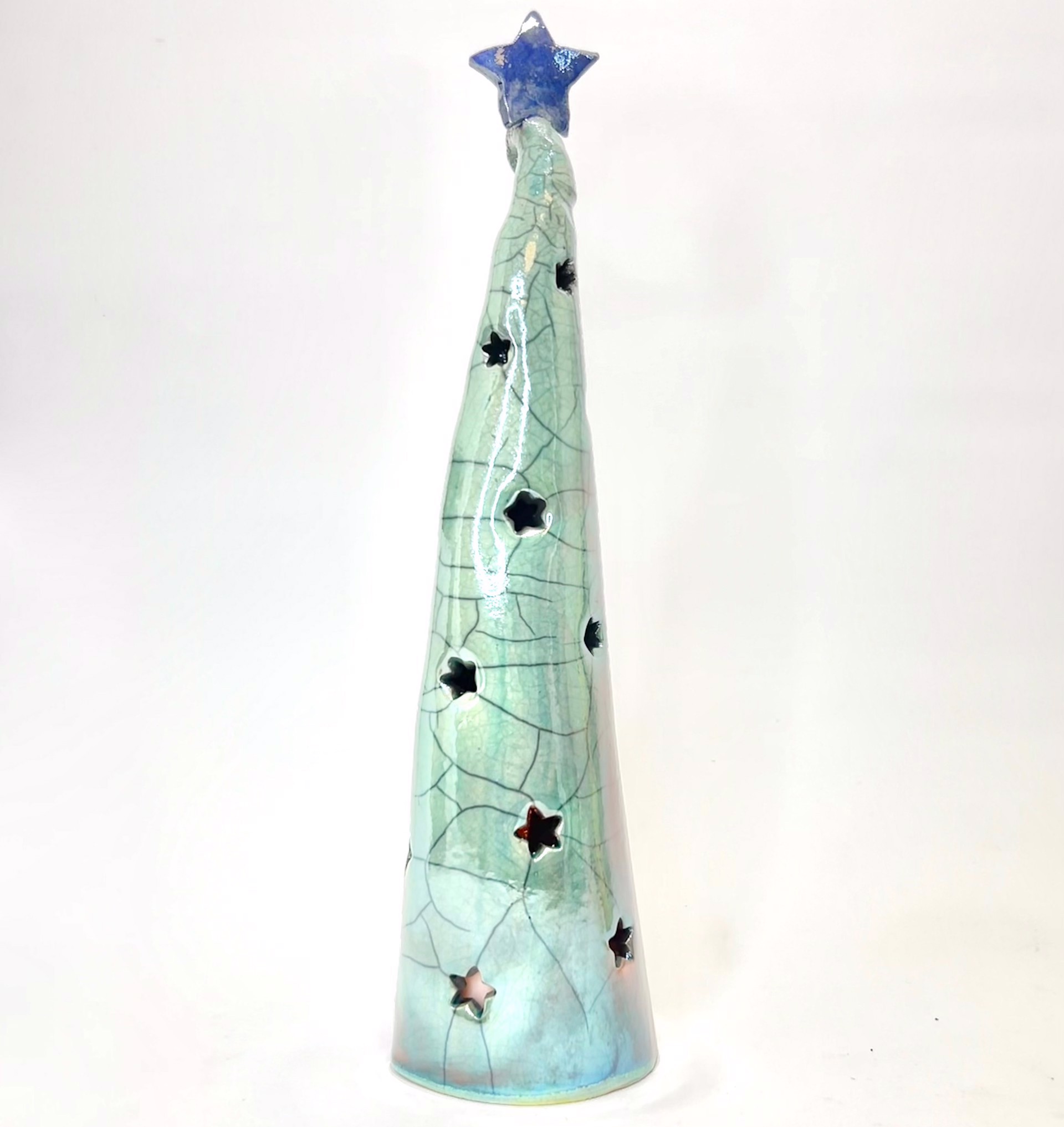 Turquoise Tree with Star by Sue Morse