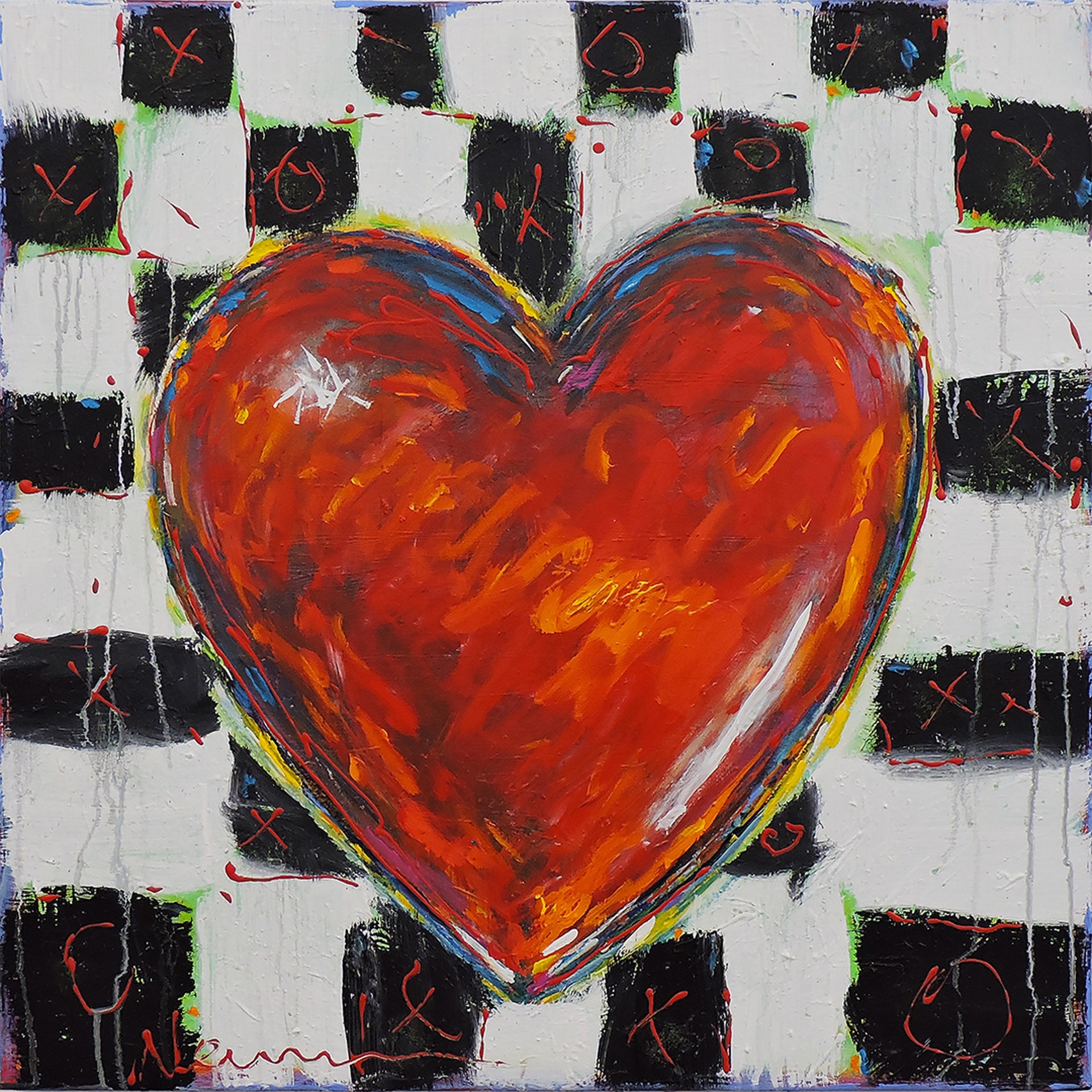 Heart and Checker Board by Dave Newman
