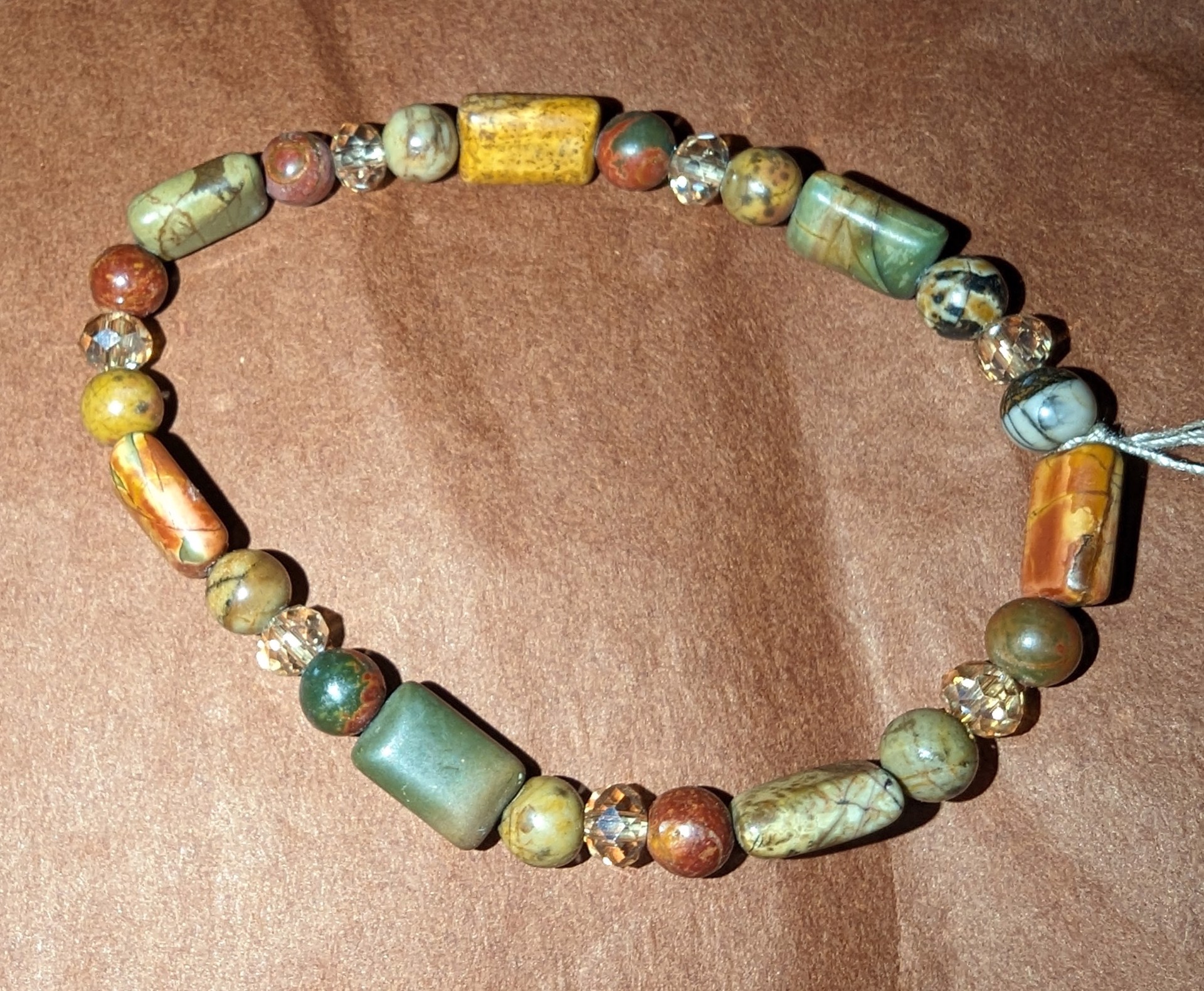 Red Creek Jasper stretch bracelet by Betty Binder