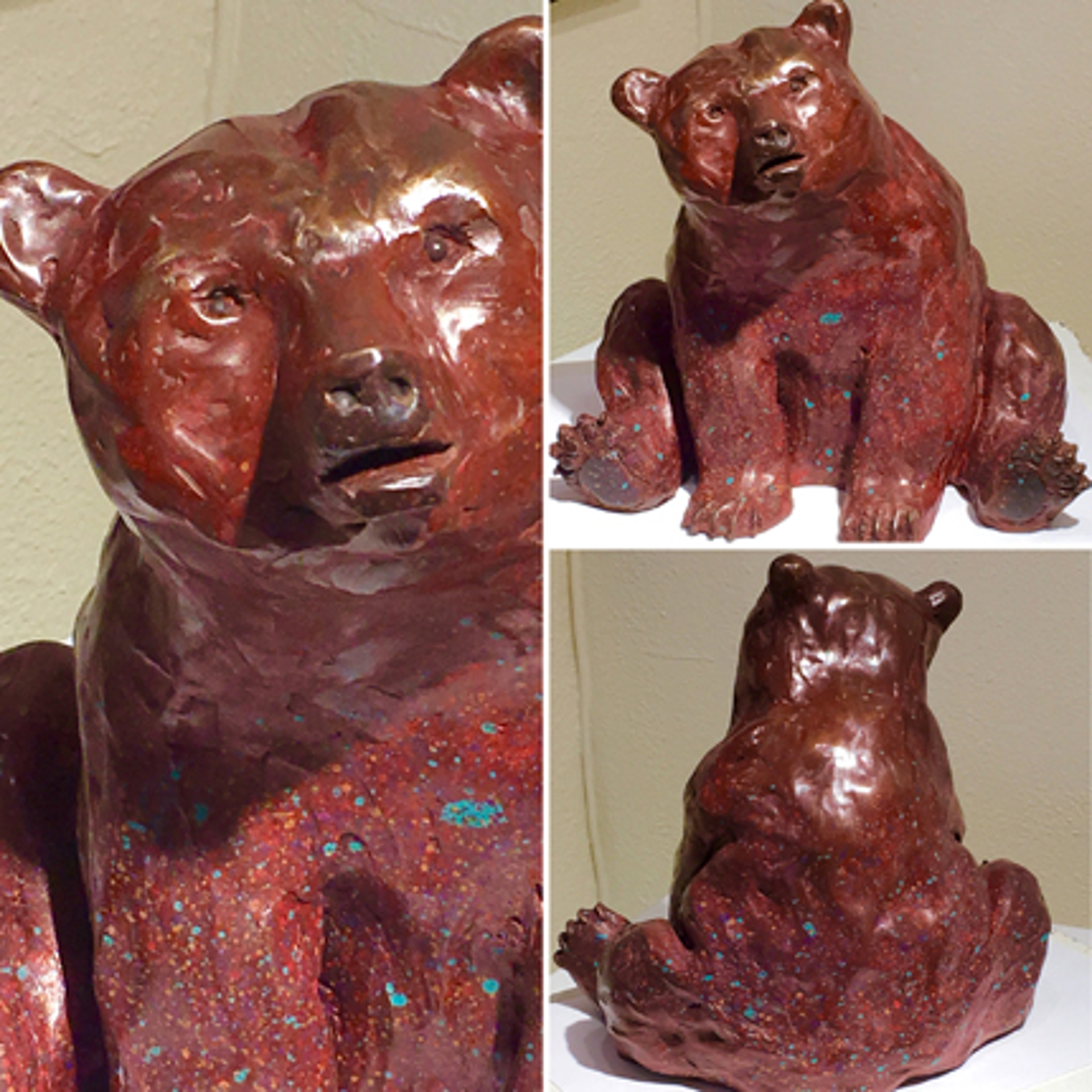 Stumped ~ Barbara has captured all the wonderful things we love about bears - round paws, full cheeks, and a puzzled look. If only he could figure out how to get to that honey! A limited-edition of 30, each bronze has a custom color patina finished by Barb by Barbara Meikle