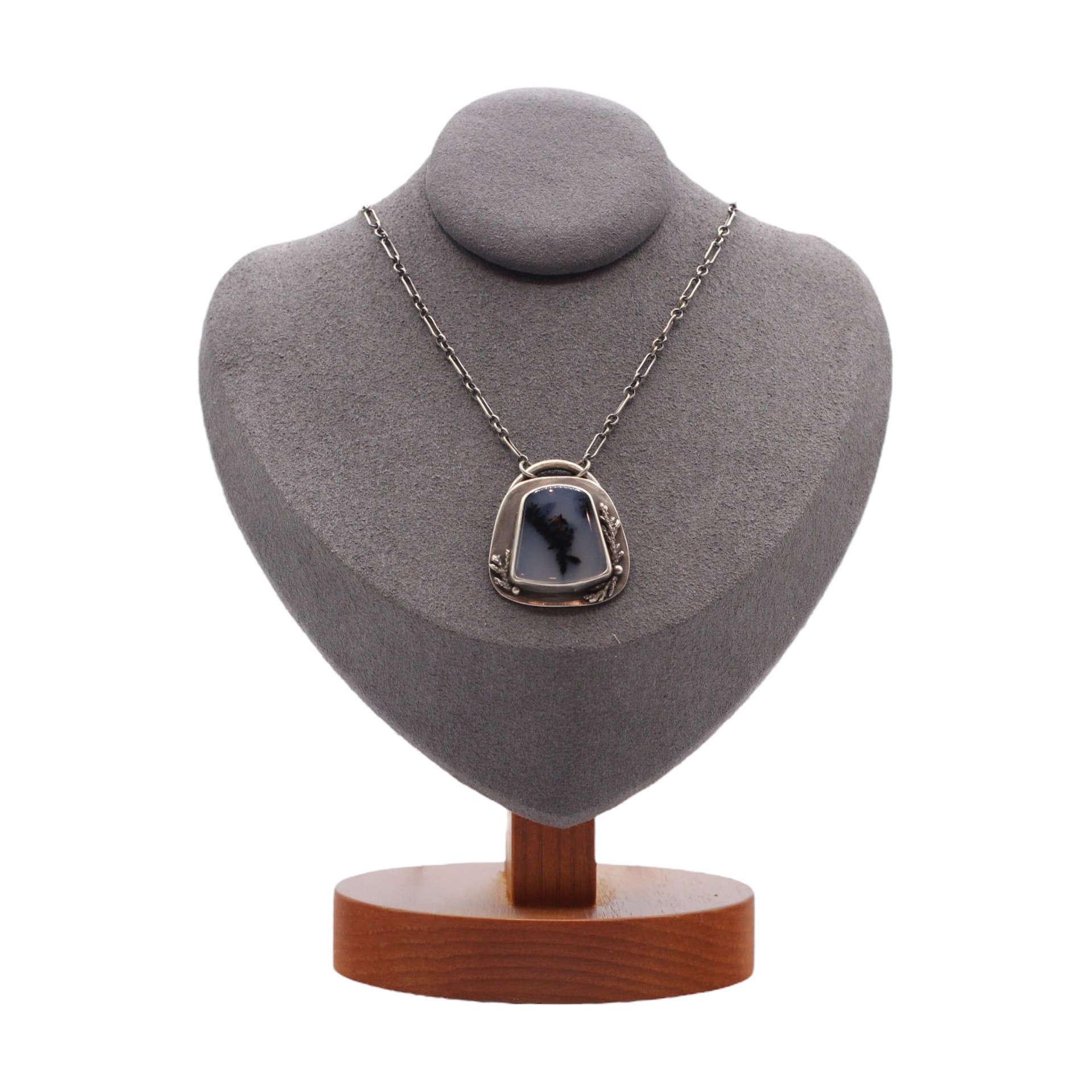 Montana Agate with Juniper Accents Necklace by Ashley Hanna
