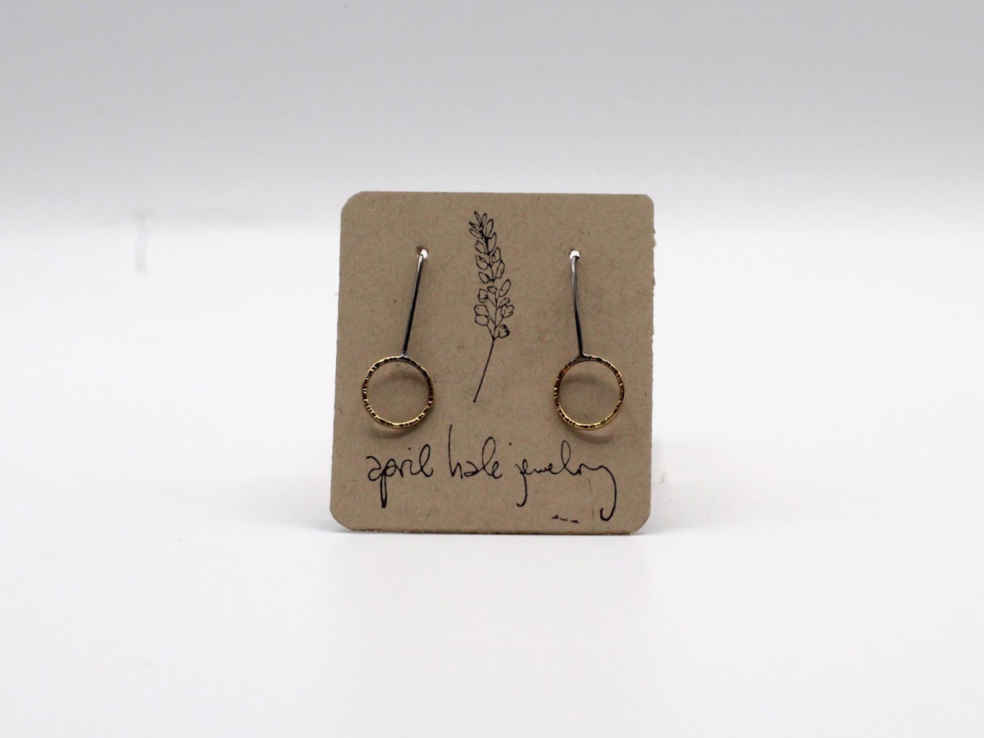 Eclipse Earrings - recycled sterling w/ oxidized brass by April Hale