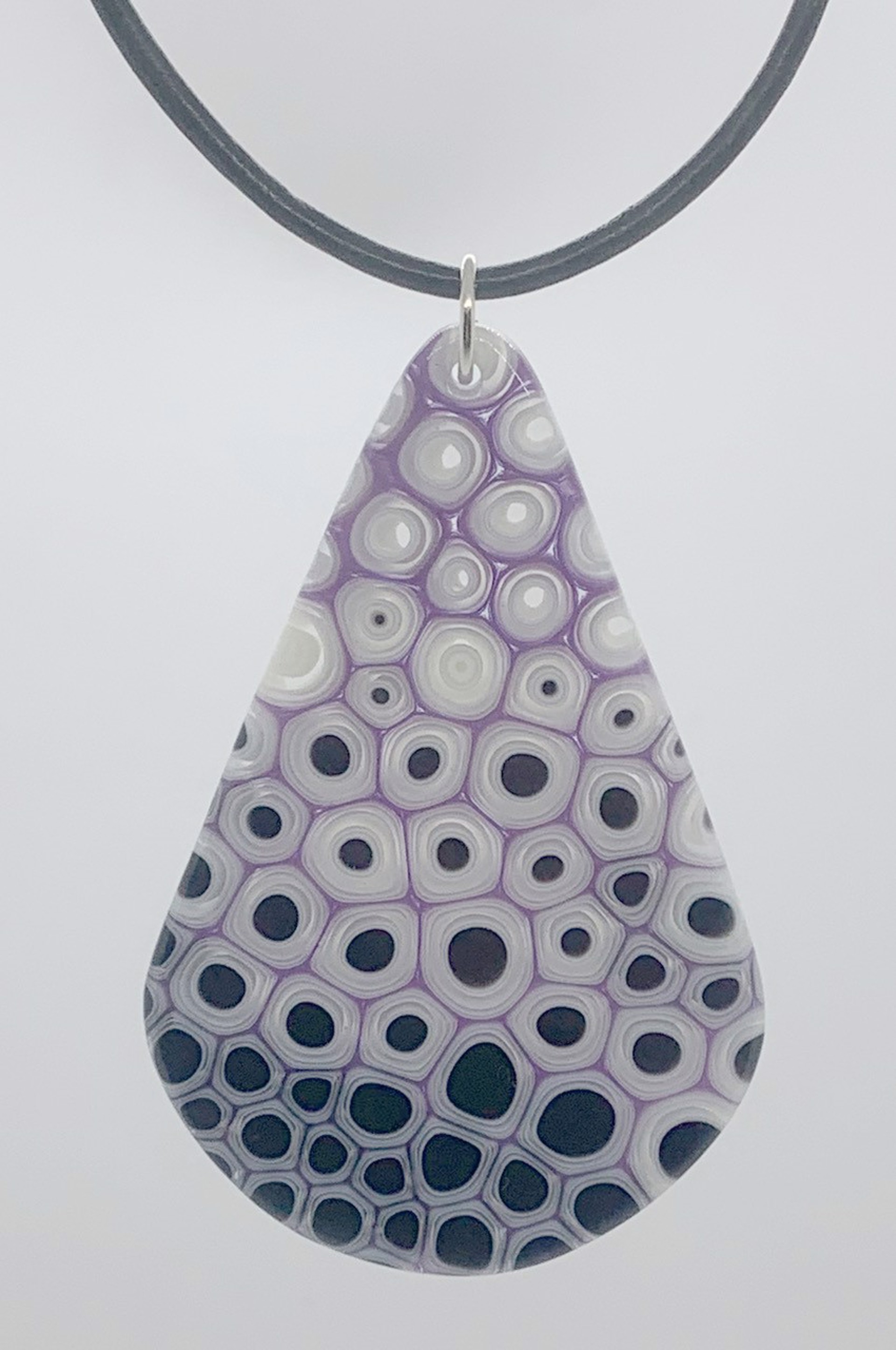 Murrini Large Teardrop Necklace - Purple by Chris Cox