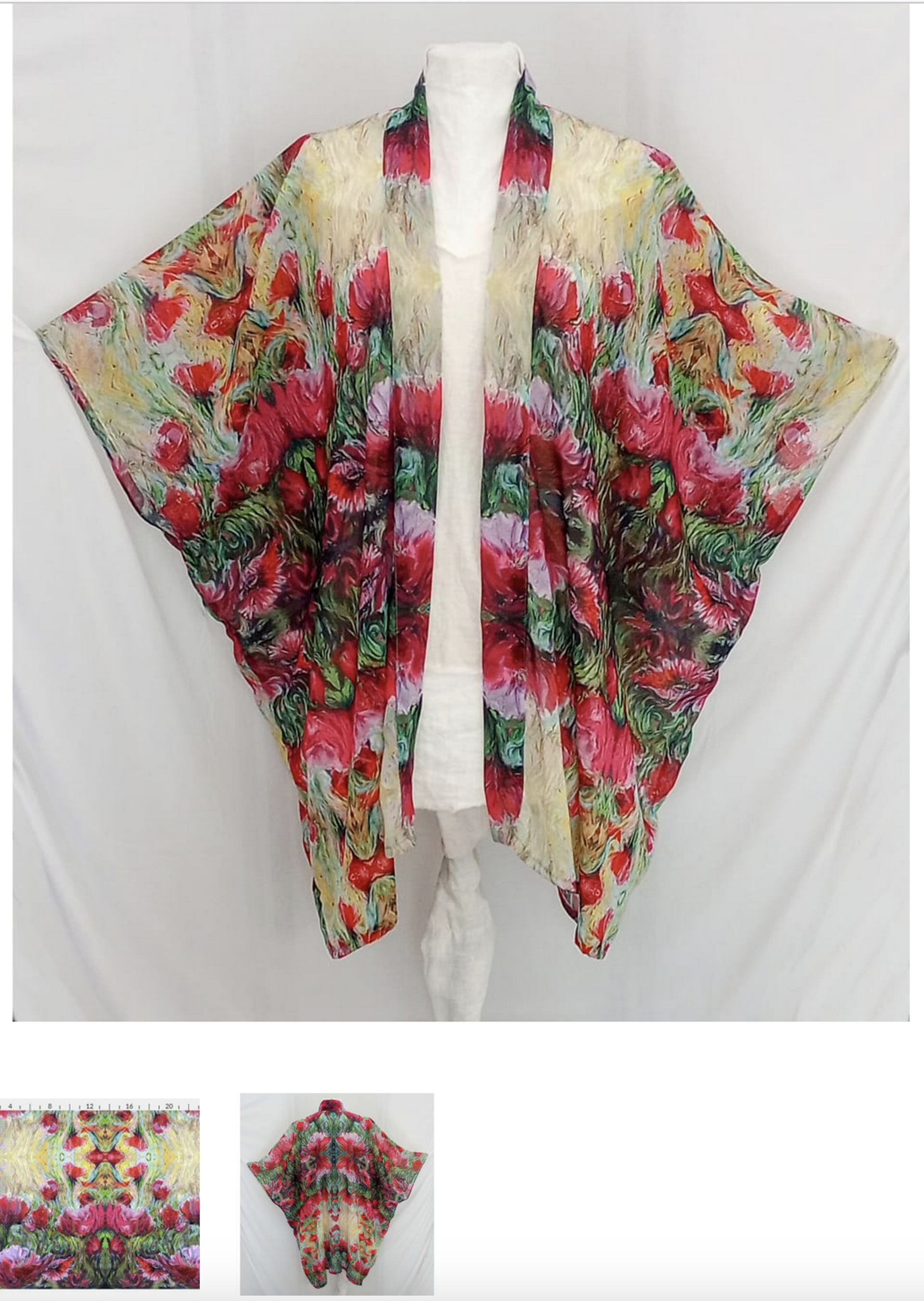 Fuchsia Flurry Kimono by Sally Sutton